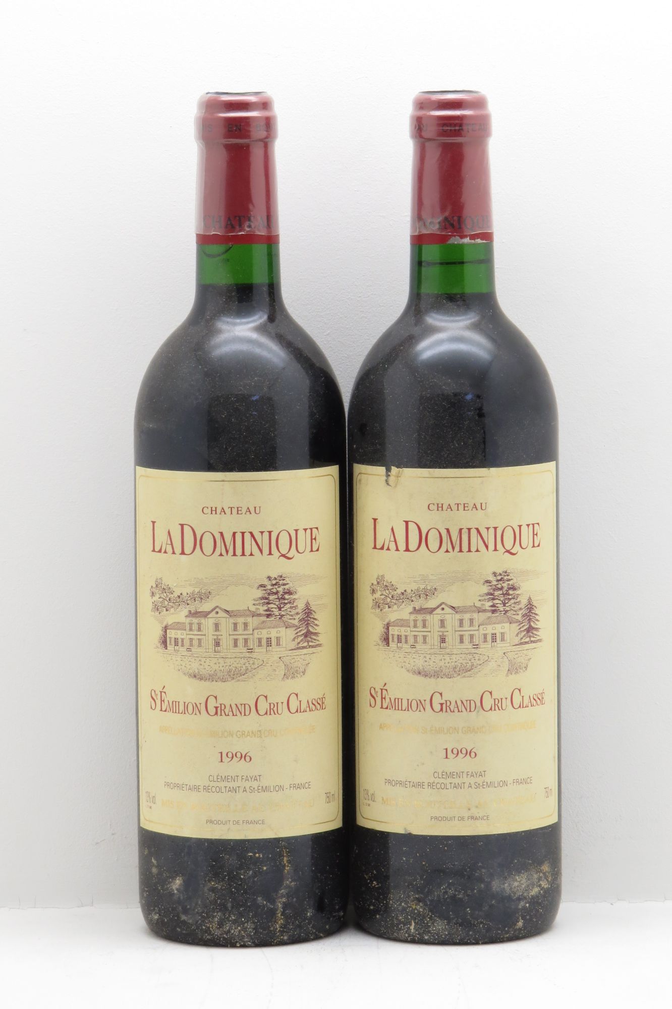 Château la Dominique Grand Cru Classé null 1996 - Lot of 2 bottles - 0