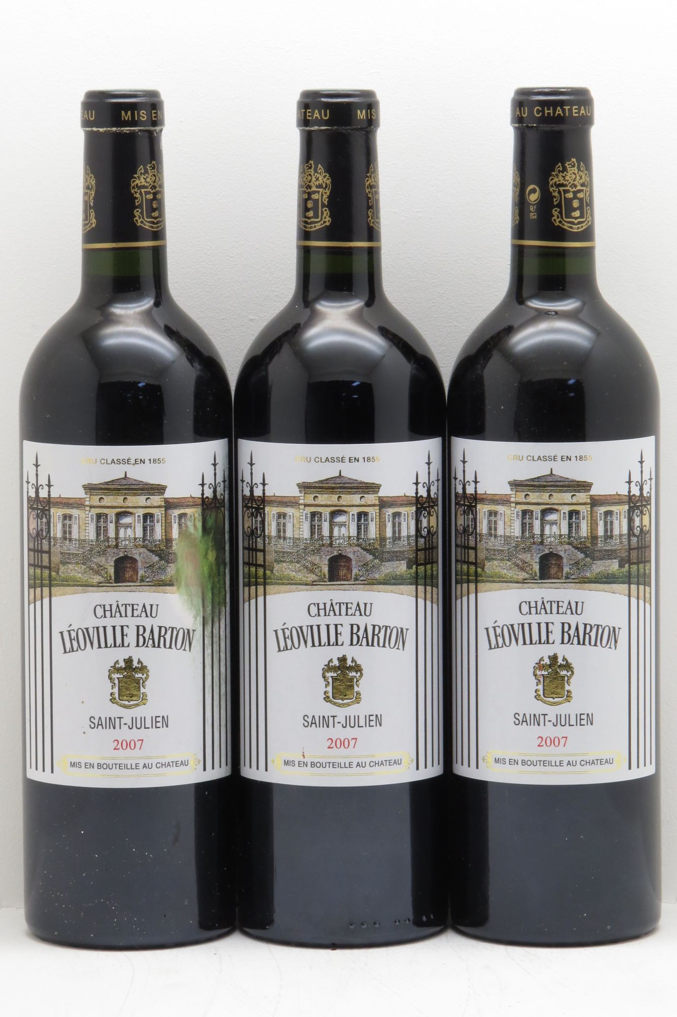Château Léoville Barton 2ème Grand Cru Classé 2007 - Lot de 3 bouteilles - 0
