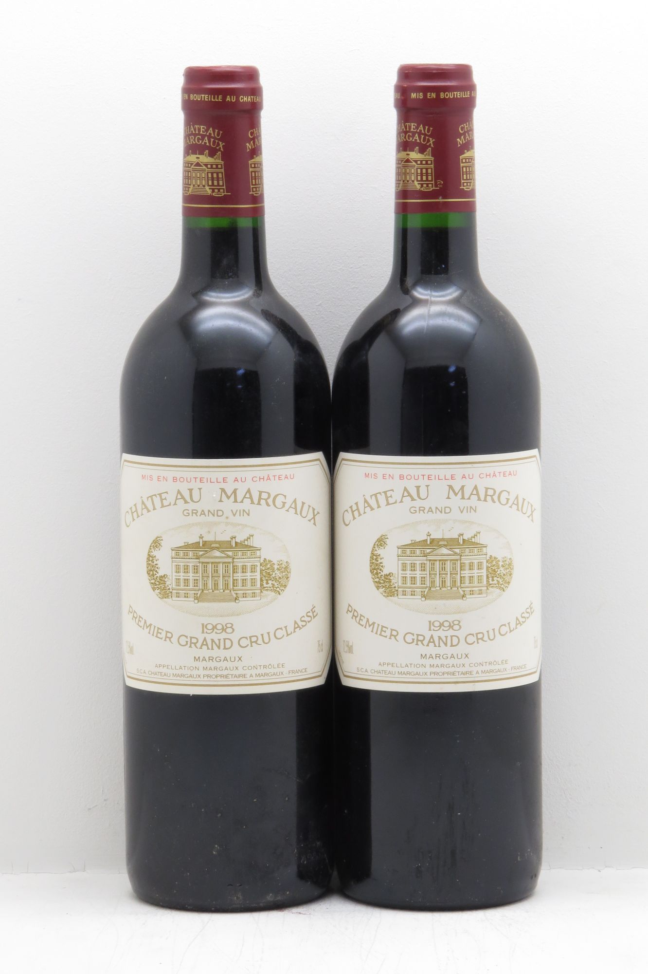 Château Margaux 1er Grand Cru Classé 1998 - Lot de 2 bouteilles - 0