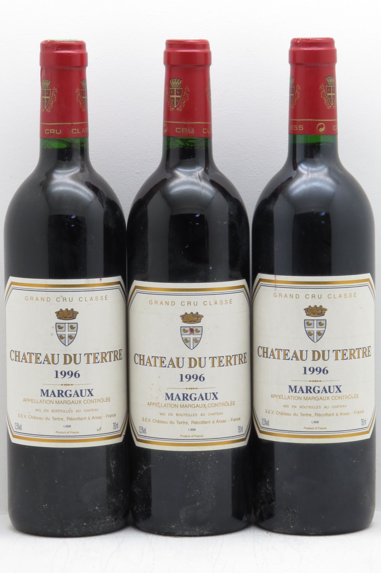 Château du Tertre 5ème Grand Cru Classé null 1996 - Lot of 3 bottles - 0