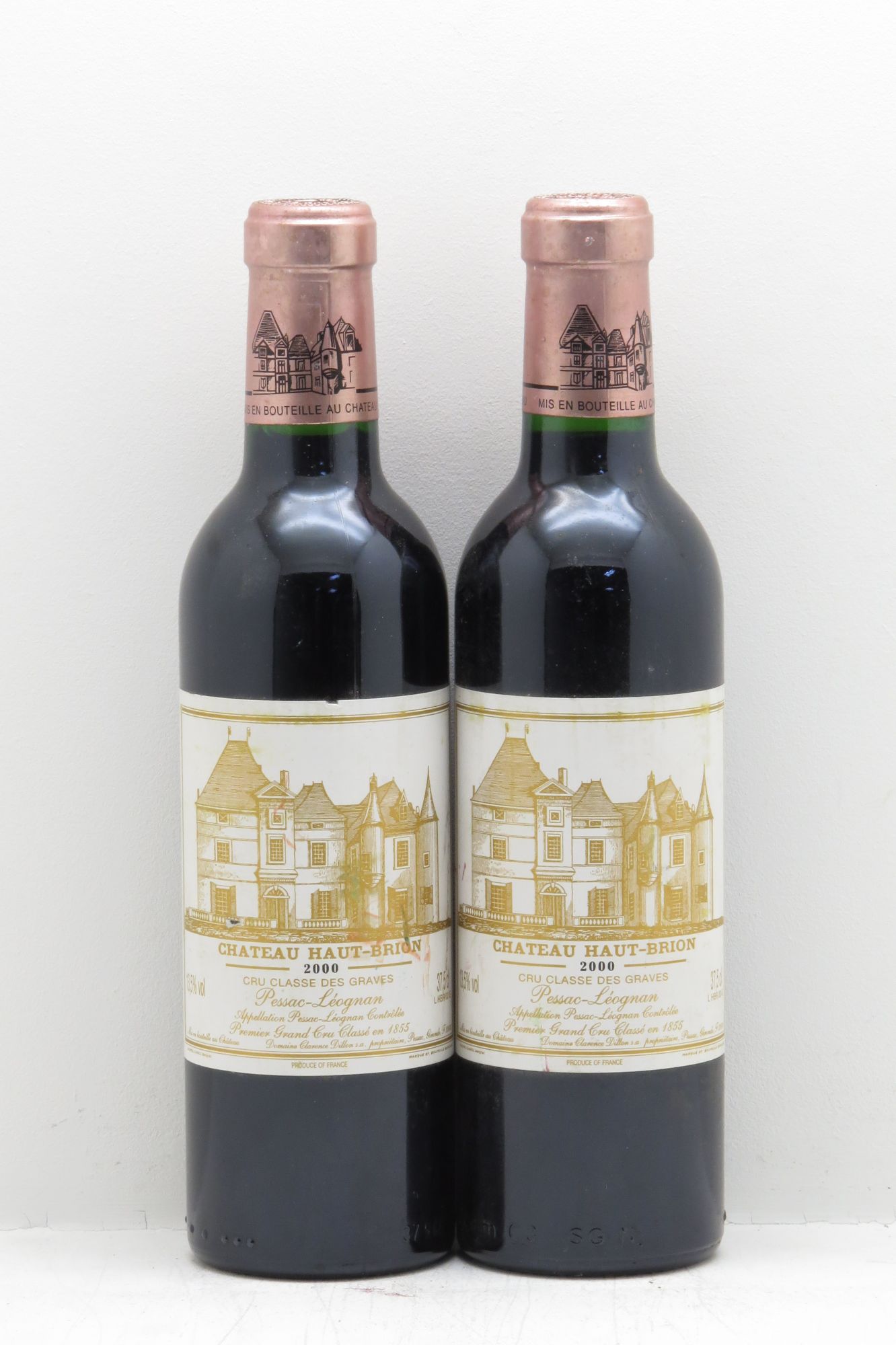 Château Haut Brion 1er Grand Cru Classé 2000 - Lot de 2 demi bouteilles - 0