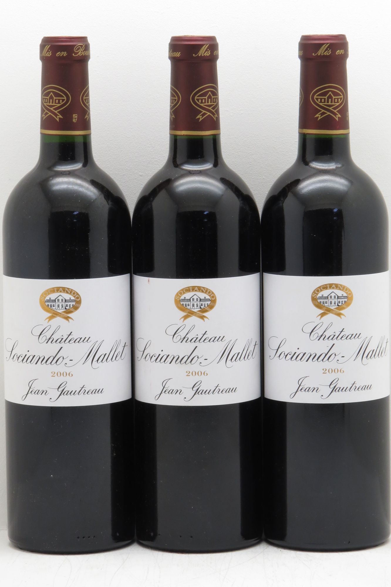 Château Sociando Mallet null 2006 - Lot of 3 bottles - 0