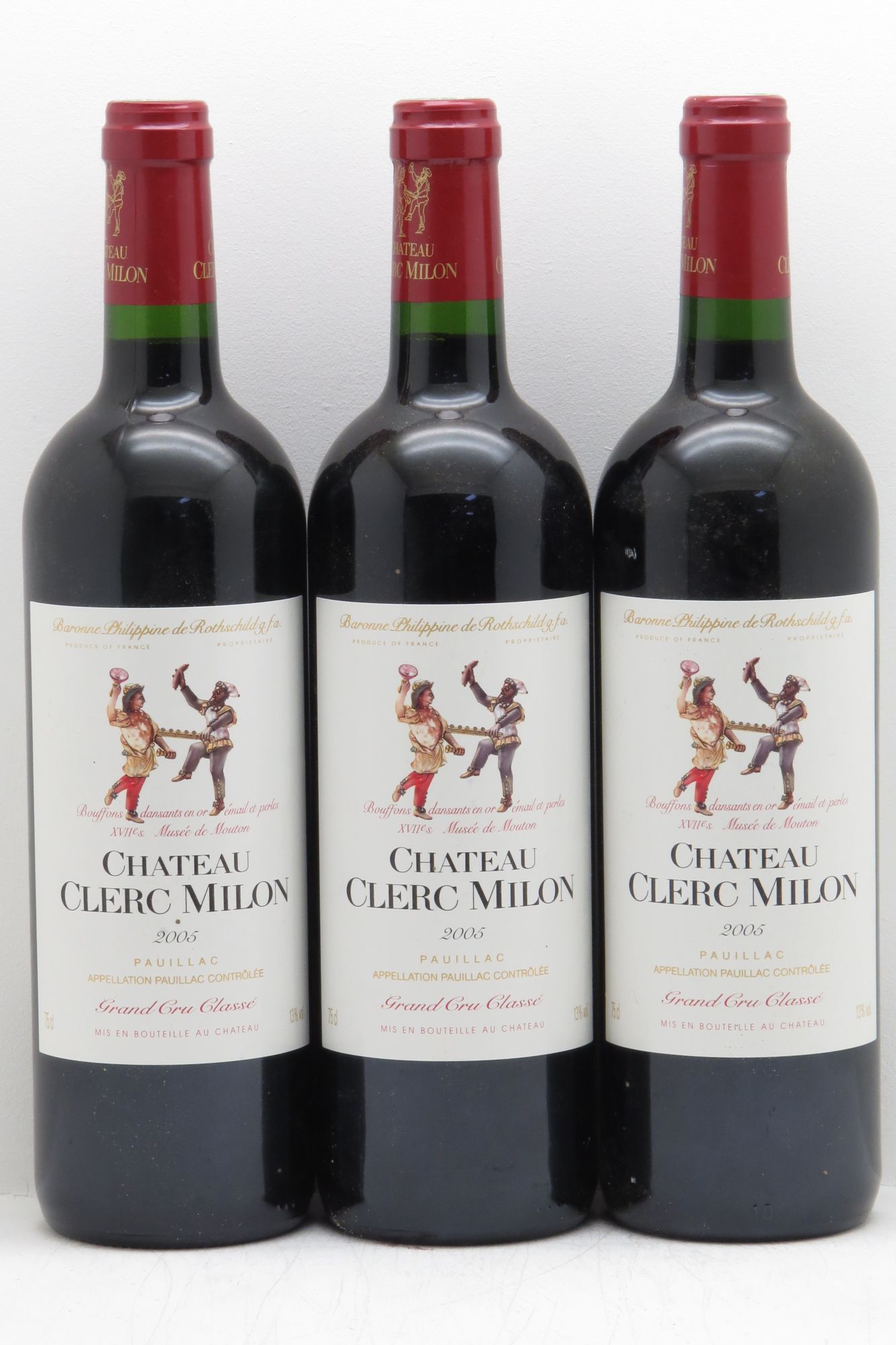 Château Clerc Milon 5ème Grand Cru Classé 2005 - Lot de 3 bouteilles - 0