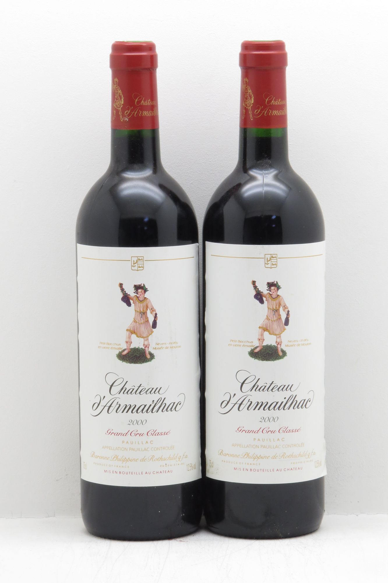 Château d' Armailhac - Mouton Baron(ne) Philippe 5ème Grand Cru Classé null 2000 - Lot of 2 bottles - 0