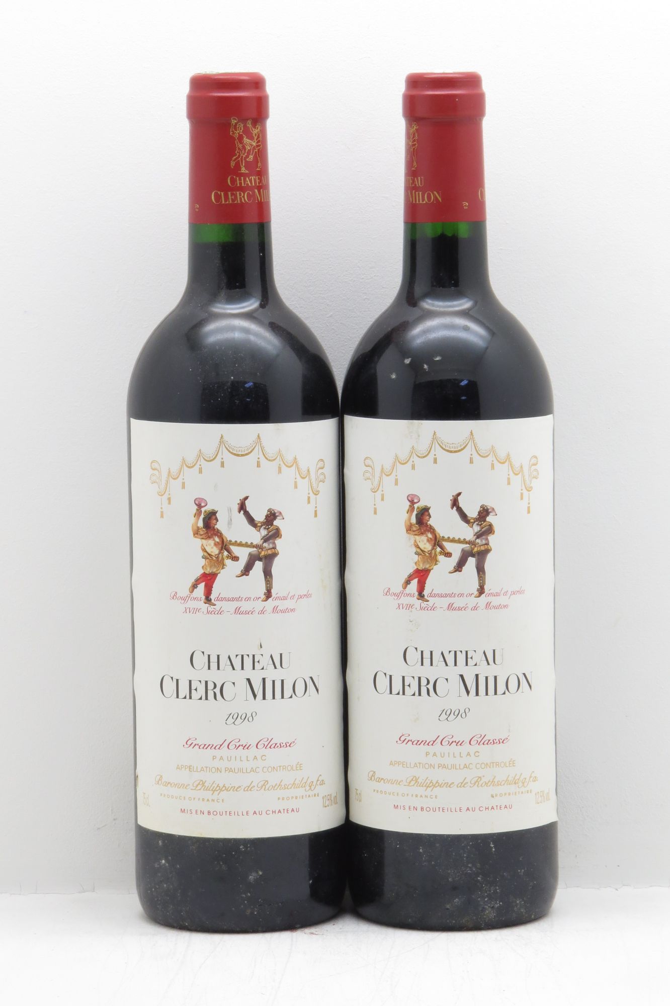 Château Clerc Milon 5ème Grand Cru Classé null 1998 - Lot of 2 bottles - 0