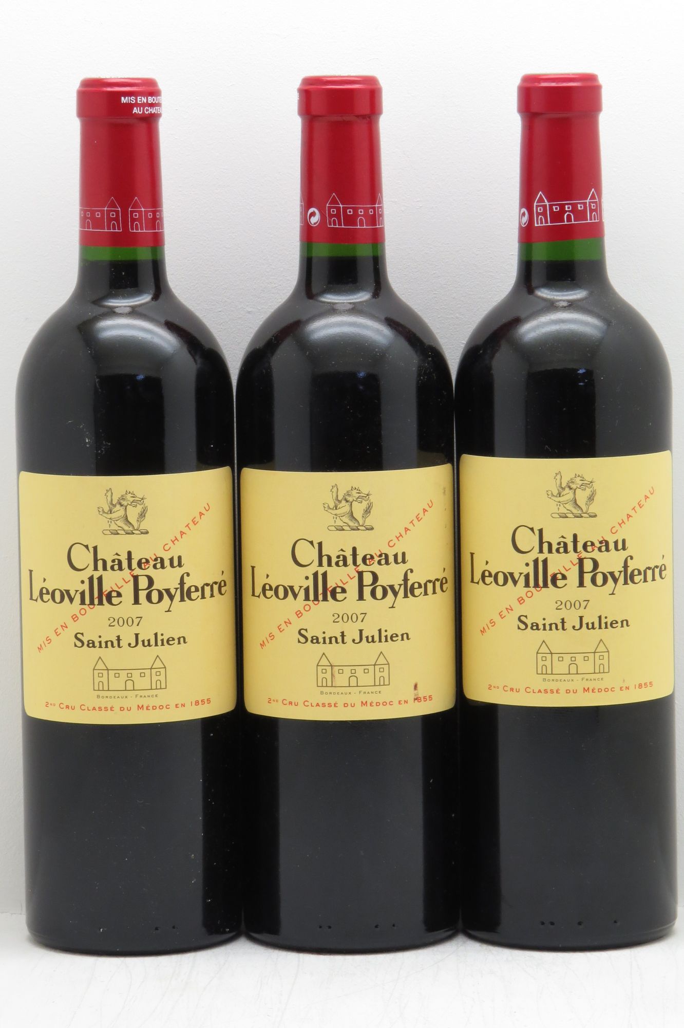Château Léoville Poyferré 2ème Grand Cru Classé 2007 - Lot de 3 bouteilles - 0
