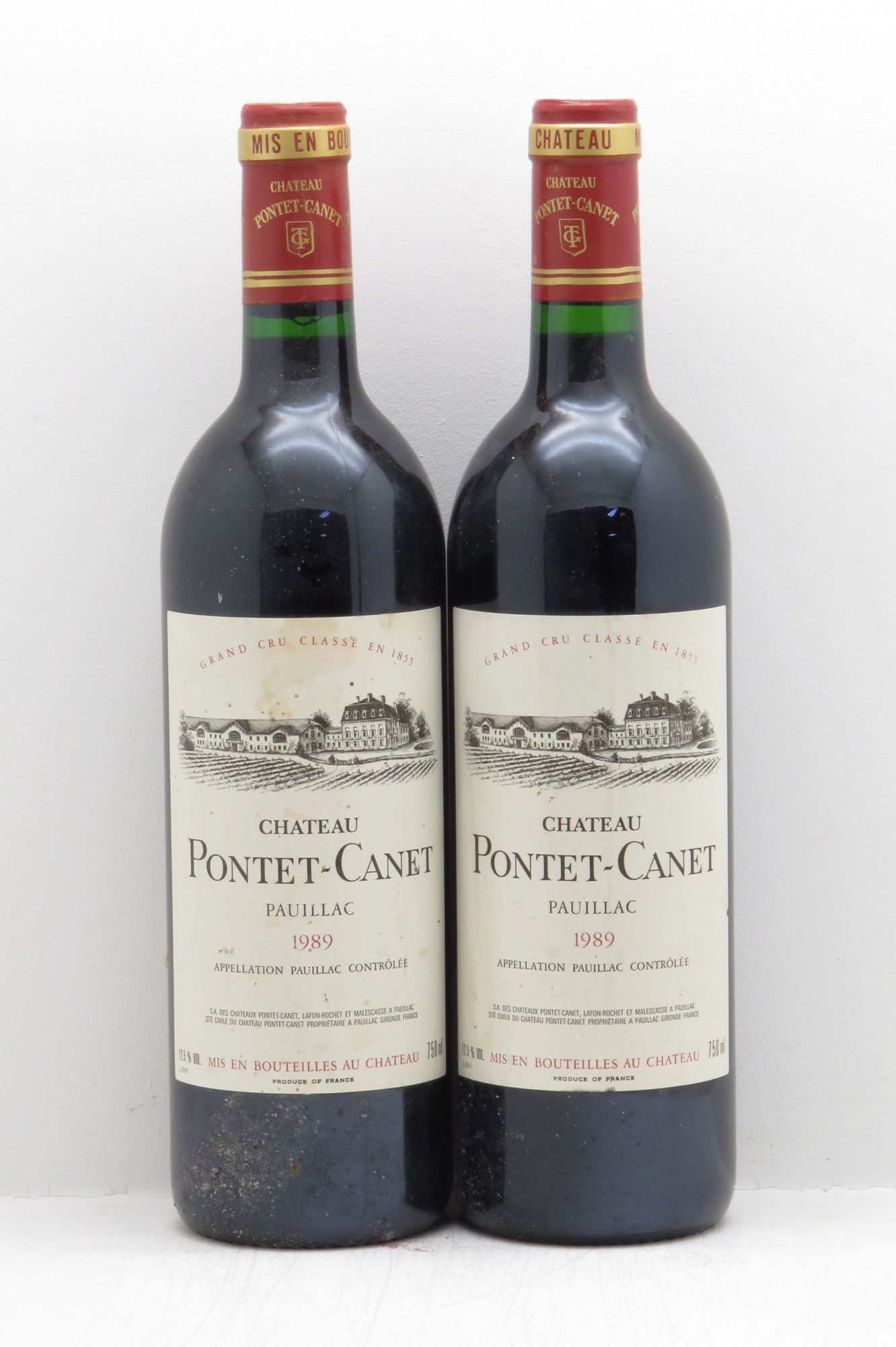 Château Pontet Canet 5ème Grand Cru Classé null 1989 - Lot of 2 bottles - 0