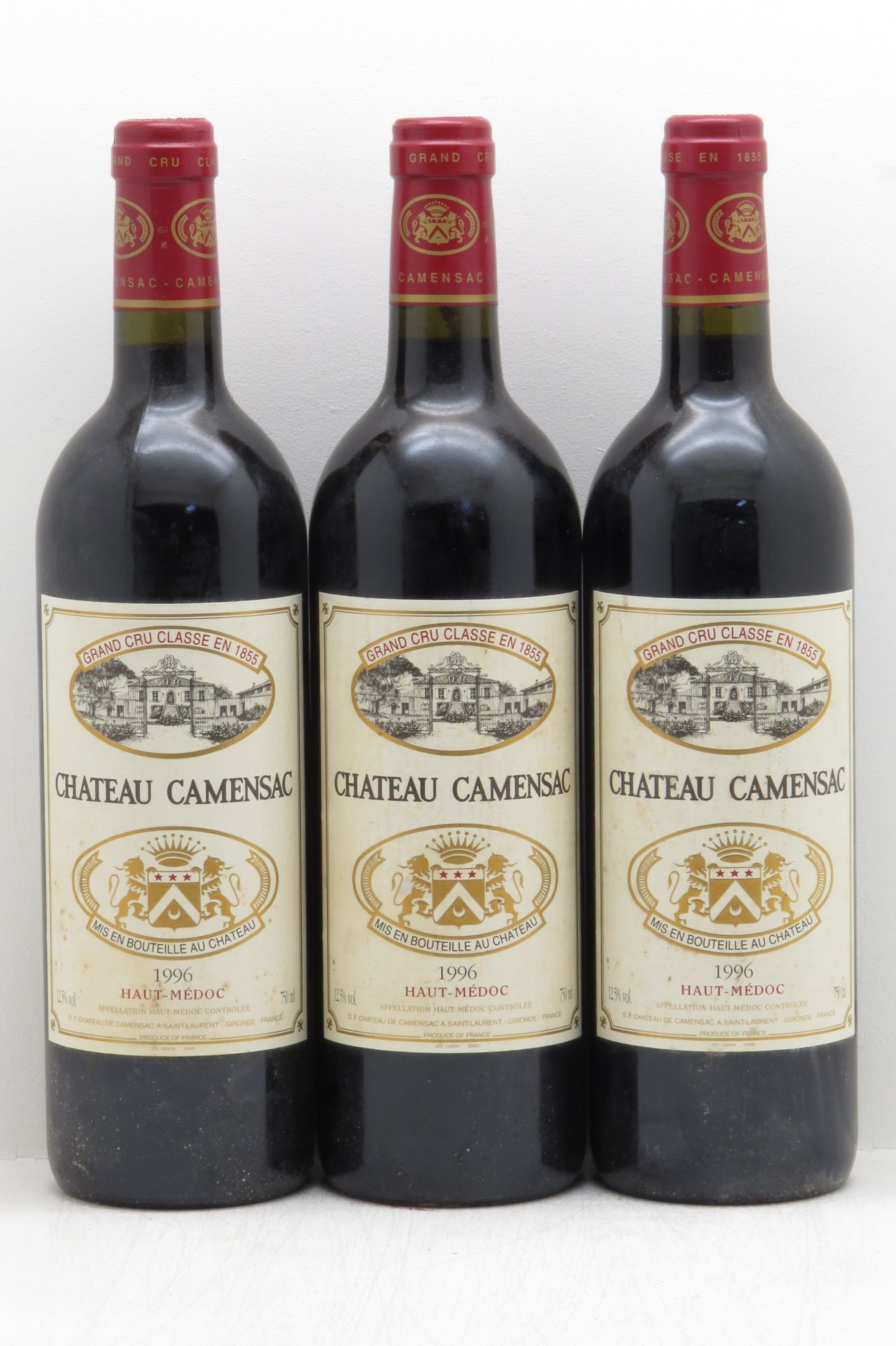 Château Camensac 5ème Grand Cru Classé null 1996 - Lot of 3 bottles - 0