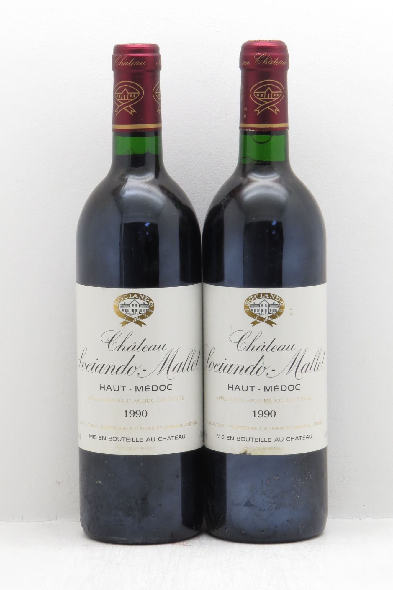Château Sociando Mallet (sans prix de réserve - no reserve) 1990 - Posten von 2 Flaschen - 0