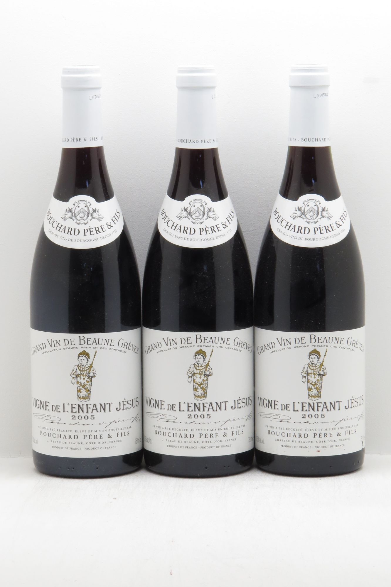 Beaune 1er Cru Grèves - Vigne de l'Enfant Jésus Bouchard Père & Fils 2005 - Lot de 3 bouteilles - 0