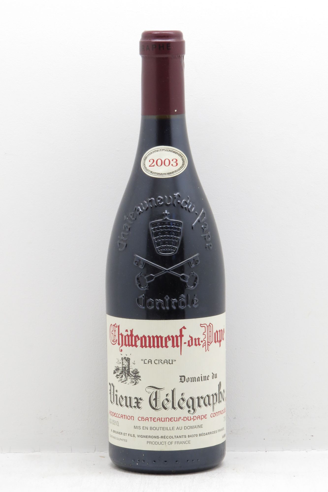 Châteauneuf-du-Pape Vieux Télégraphe (Domaine du) Vignobles Brunier null 2003 - Lot of 1 bottle - 0