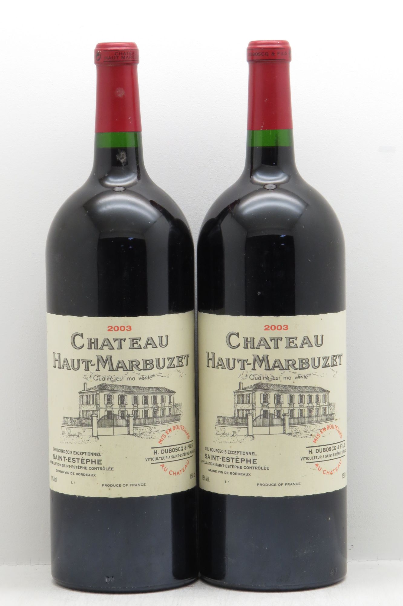 Château Haut Marbuzet 2003 - Lot de 2 magnums - 0