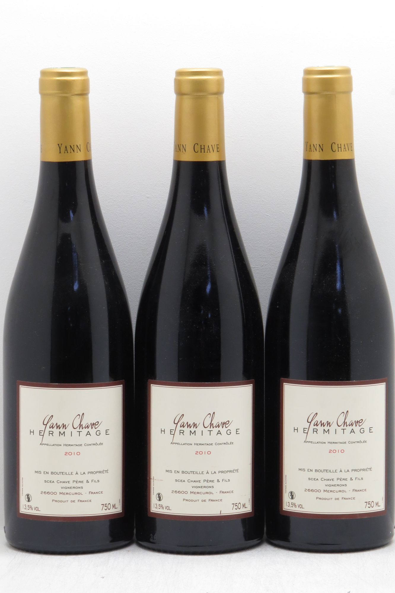 Hermitage Yann Chave (sans prix de réserve - no reserve) 2010 - Posten von 3 Flaschen - 0