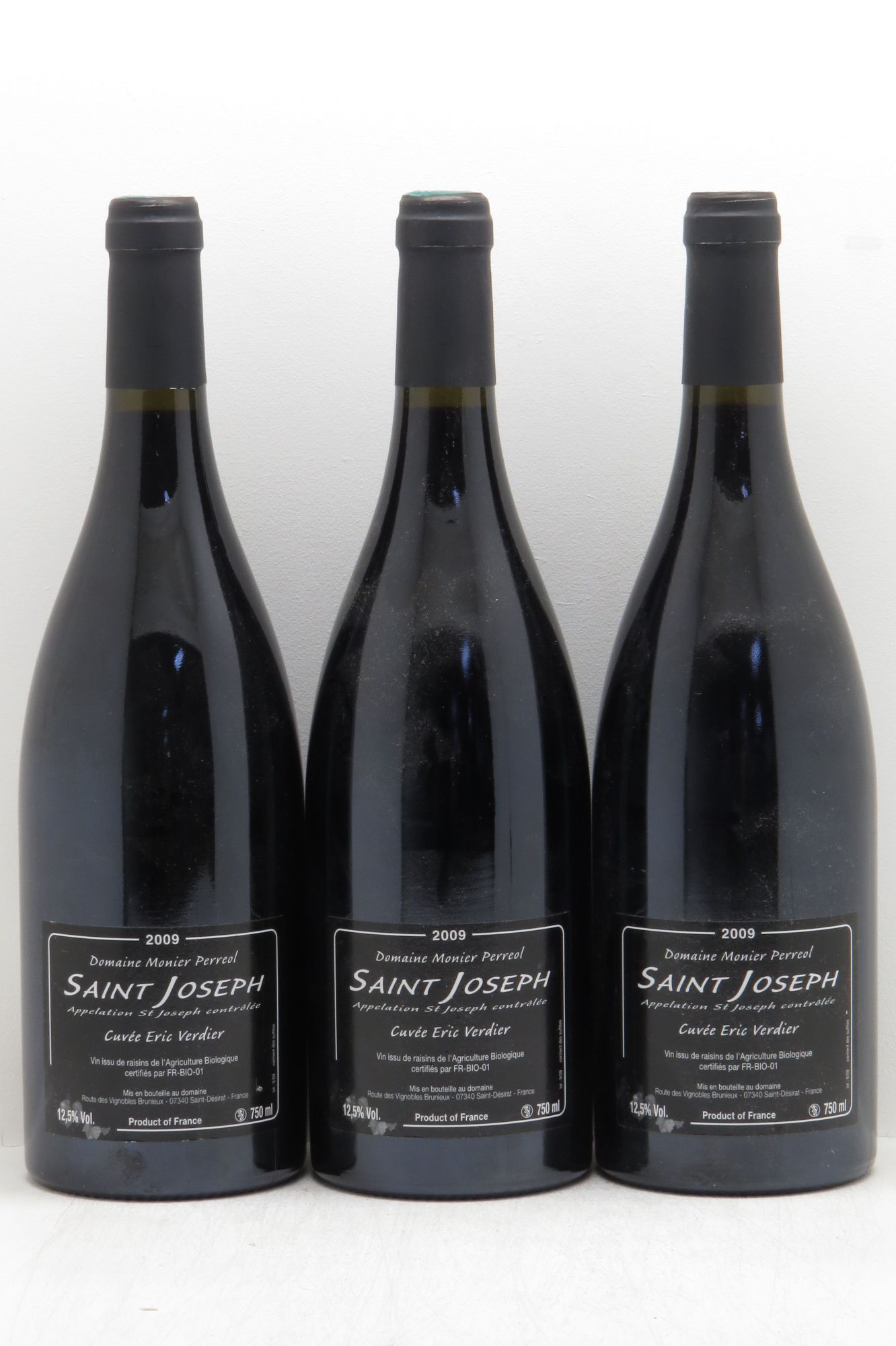Saint-Joseph Cuvée Eric Verdier Monier Perreol (sans prix de réserve - no reserve) 2009 - Posten von 3 Flaschen - 0