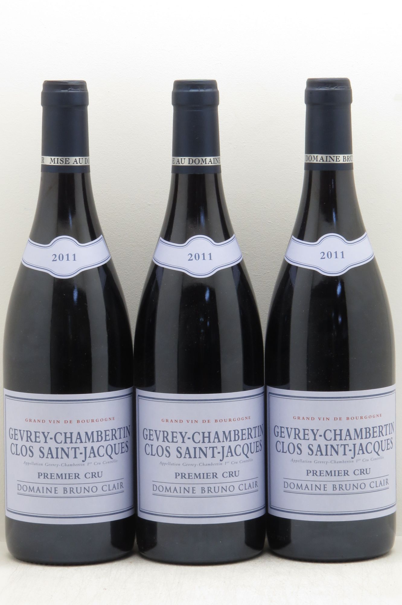 Gevrey-Chambertin 1er Cru Clos Saint-Jacques Bruno Clair (Domaine) 2011 - Lot de 3 bouteilles - 0