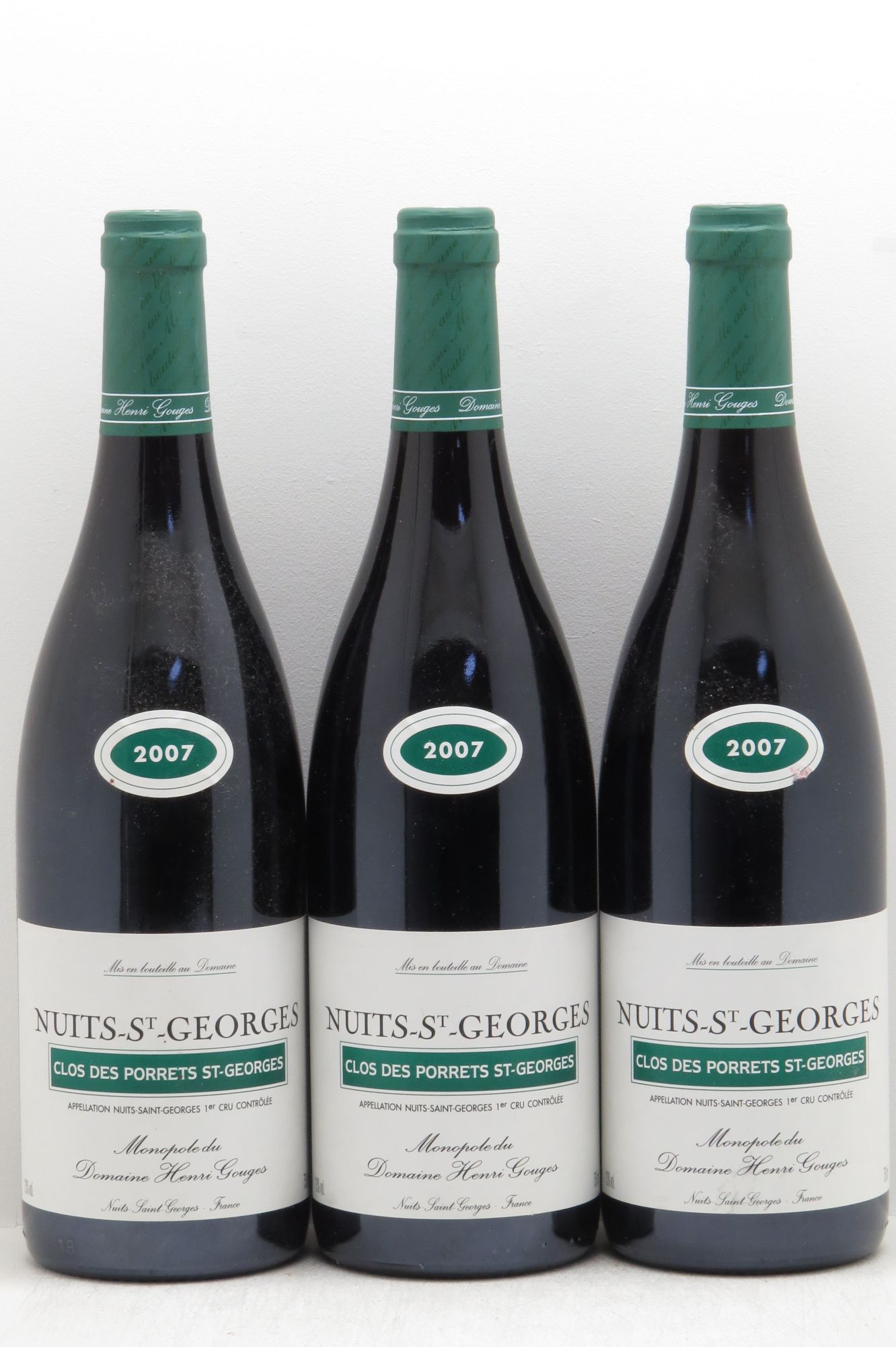 Nuits-Saint-Georges 1er Cru Clos des Porrets St Georges Henri Gouges null 2007 - Lot of 3 bottles - 0