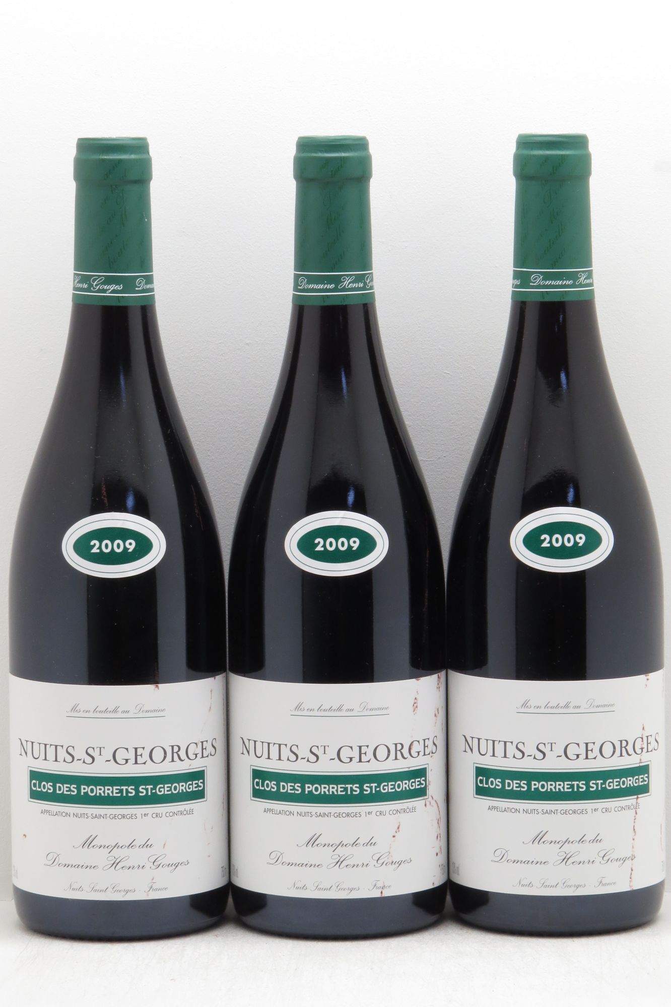 Nuits-Saint-Georges 1er Cru Clos des Porrets St Georges Henri Gouges (sans prix de réserve - no reserve) 2009 - Posten von 3 Flaschen - 0