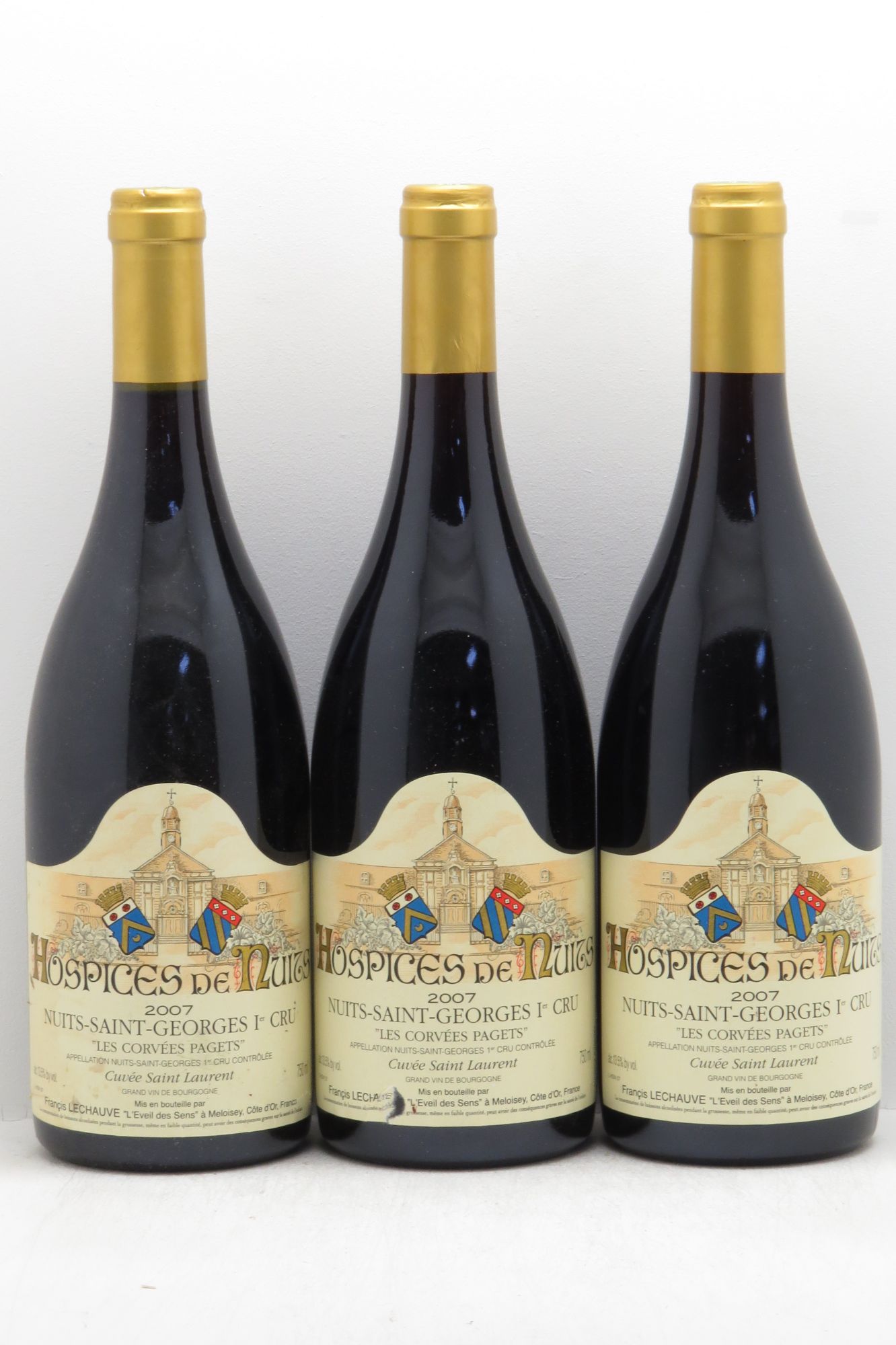 Nuits-Saint-Georges 1er Cru Les Corvées Pagets Domaine Francis Lechauve (sans prix de réserve - no reserve) 2007 - Posten von 3 Flaschen - 0