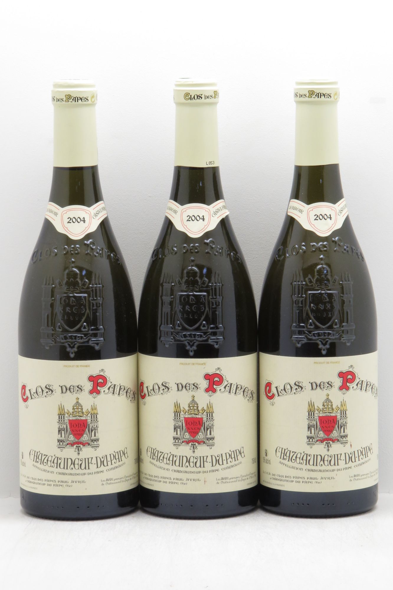Châteauneuf-du-Pape Clos des Papes - Paul Avril 2004 - Lot de 3 bouteilles - 0