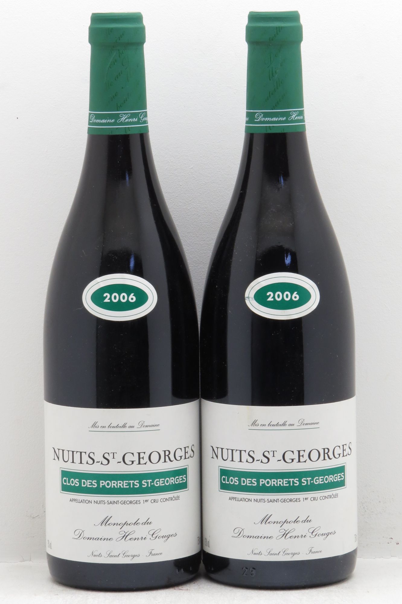 Nuits-Saint-Georges 1er Cru Clos des Porrets St Georges Henri Gouges (sans prix de réserve - no reserve) 2006 - Posten von 2 Flaschen - 0