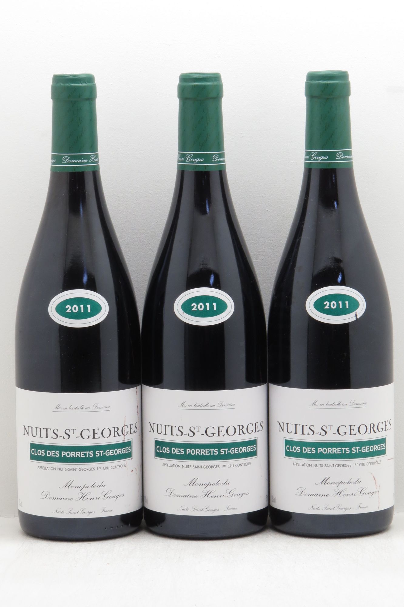 Nuits-Saint-Georges 1er Cru Clos des Porrets St Georges Henri Gouges null 2011 - Lot of 3 bottles - 0