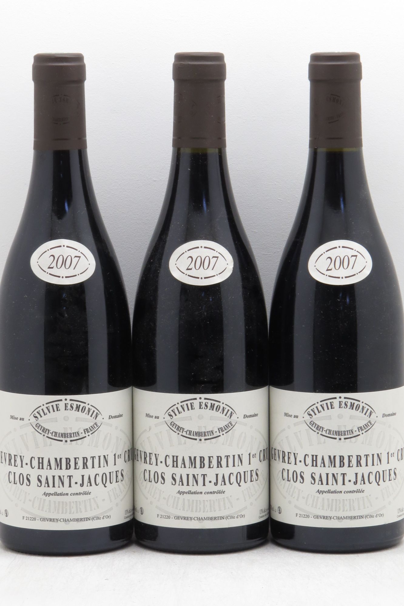 Gevrey-Chambertin 1er Cru Clos Saint Jacques Sylvie Esmonin 2007 - Lot de 3 bouteilles - 0