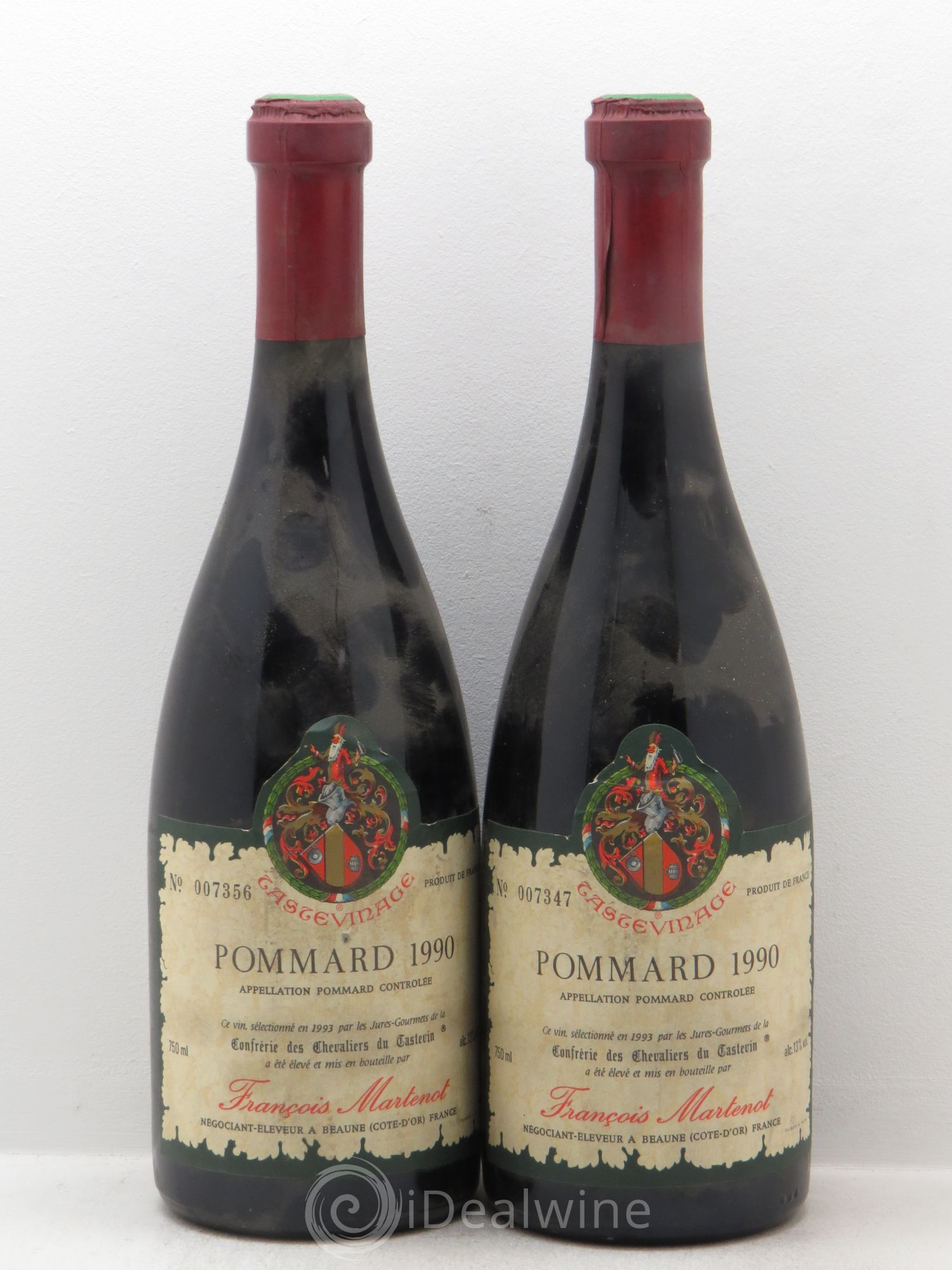 Pommard F.Martenot tastevinage (sans prix de réserve - no reserve) 1990 - Posten von 2 Flaschen - 0