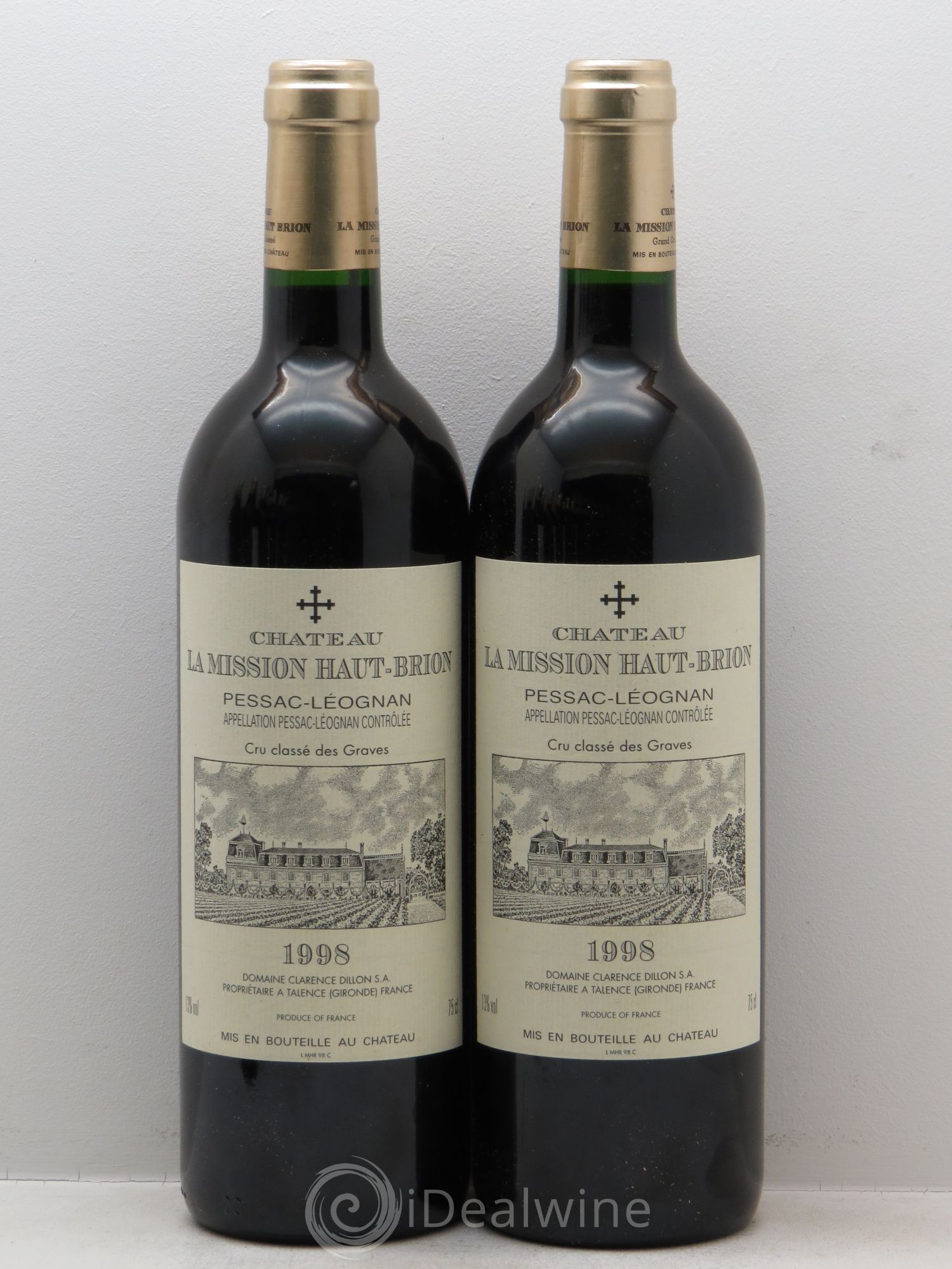 Château la Mission Haut-Brion Cru Classé de Graves 1998 - Lot de 12 bouteilles - 1