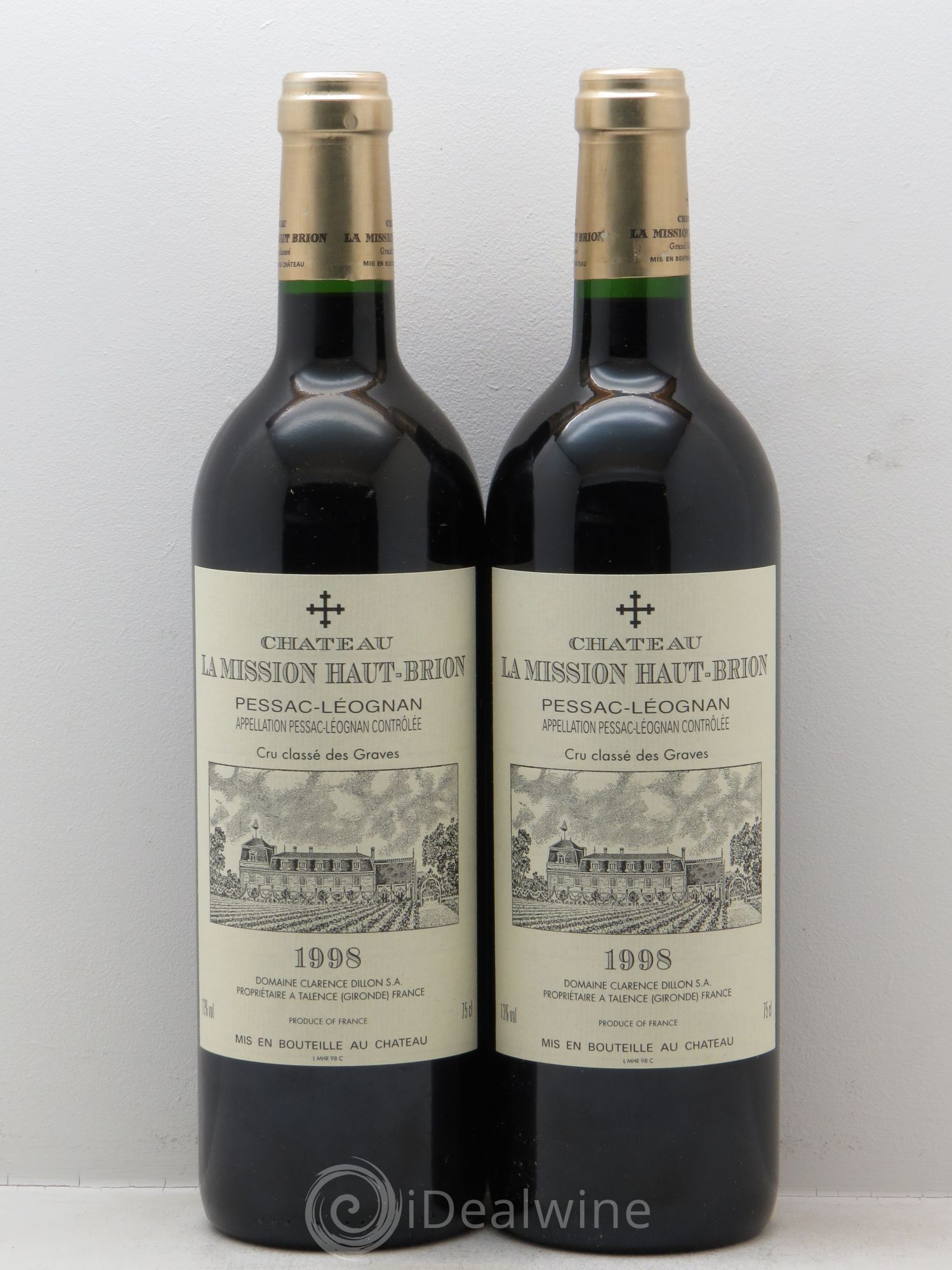 Château la Mission Haut-Brion Cru Classé de Graves 1998 - Lot de 12 bouteilles - 6