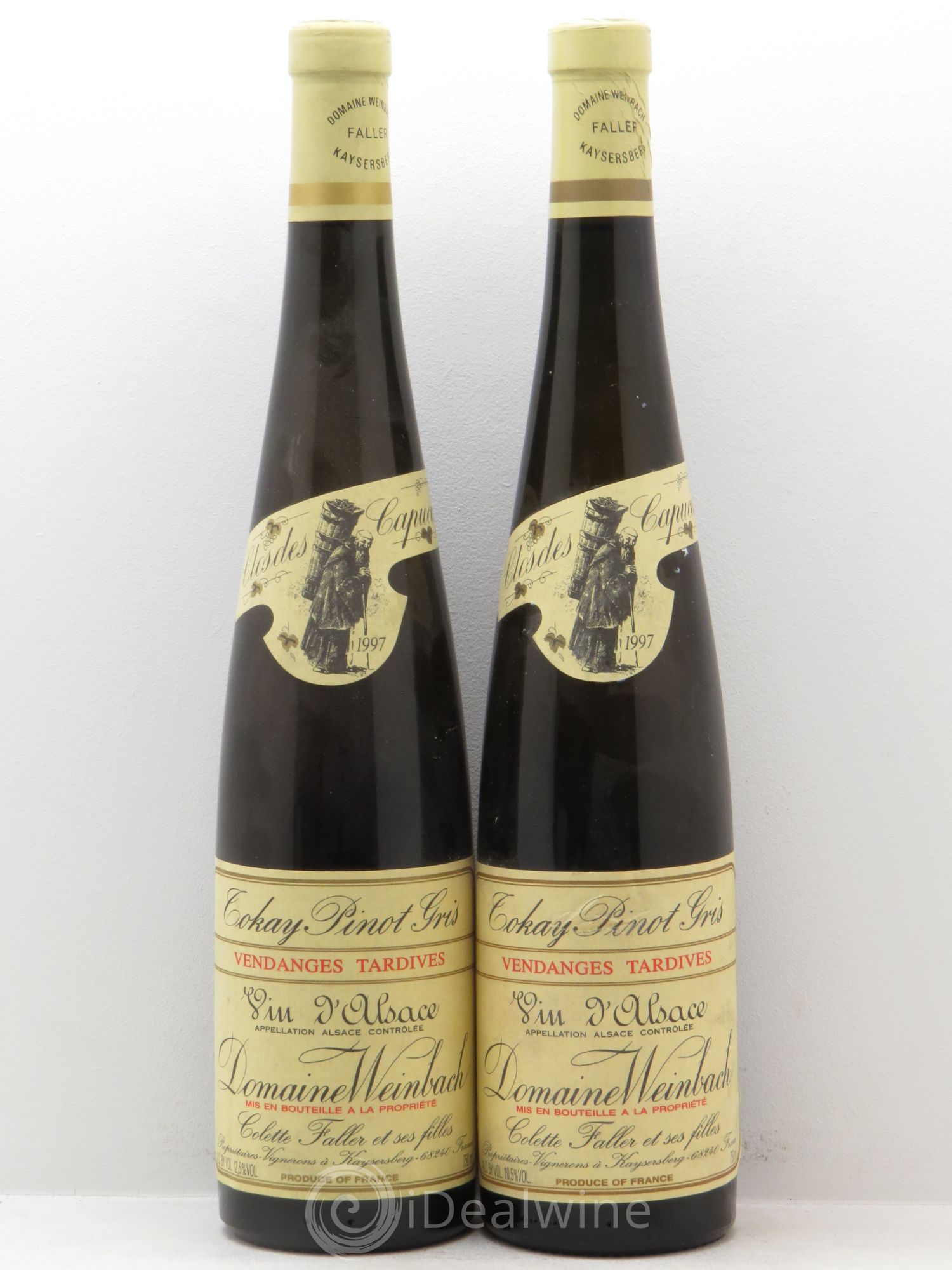 Pinot Gris (Tokay) Vendanges Tardives Faller (sans prix de réserve - no reserve) 1997 - Lotto di 2 bottiglie - 0