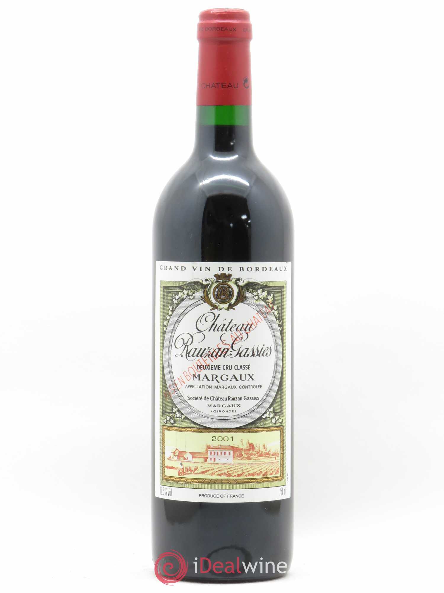 Château Rauzan-Gassies 2ème Grand Cru Classé 2001 - Lot de 1 bouteille - 0