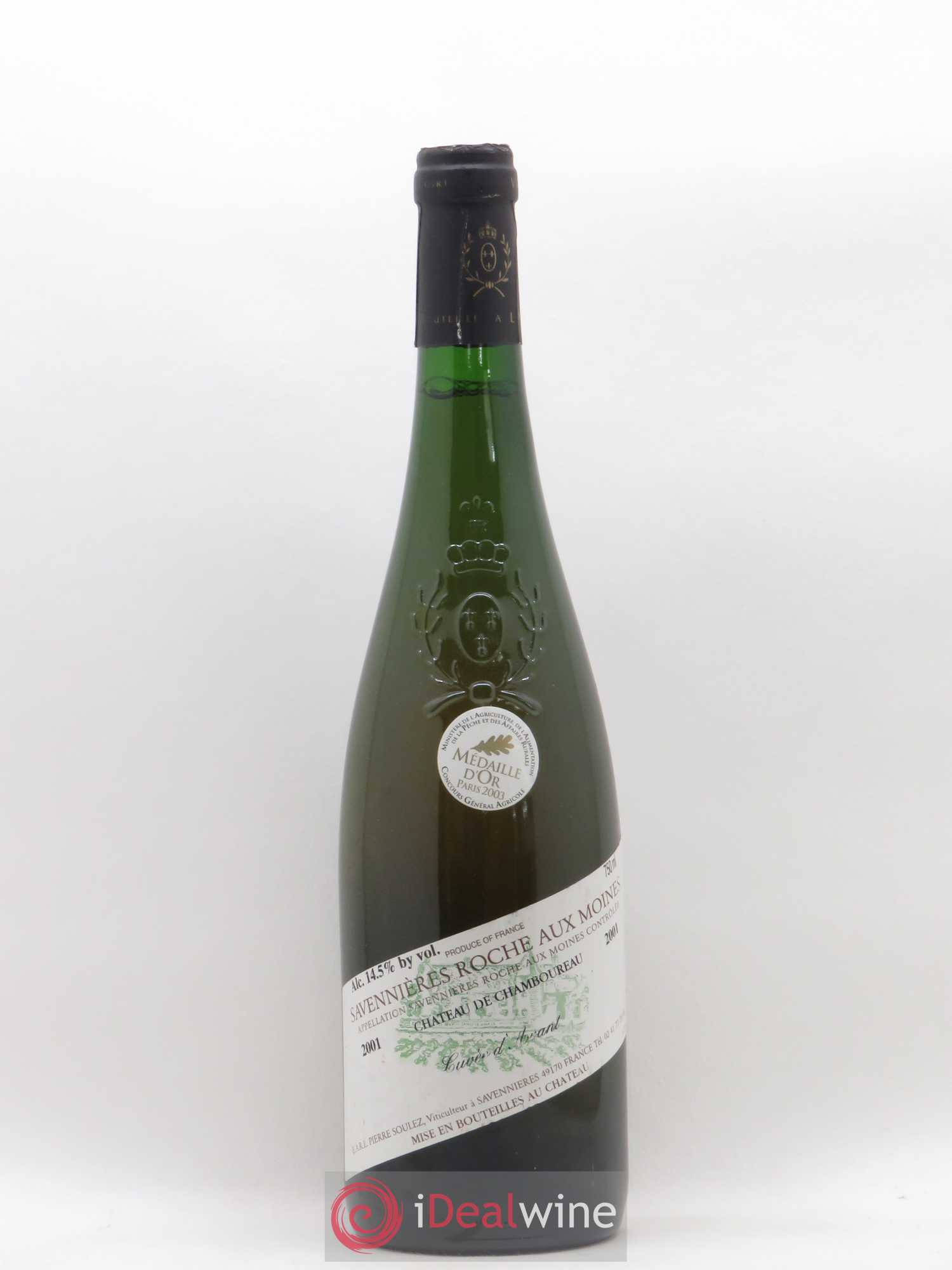 Savennières Roche aux Moines Cuvée d'avant Château de Chamboureau 2001 - Lot de 1 bouteille - 0