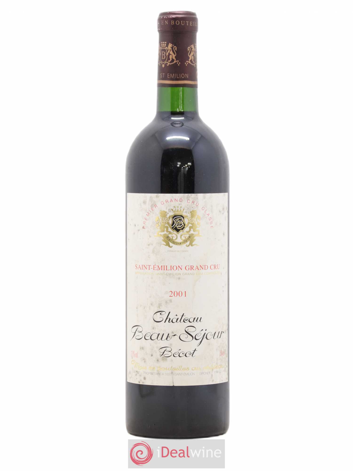 Château Beau-Séjour Bécot 1er Grand Cru Classé B 2001 - Lot de 1 bouteille - 0