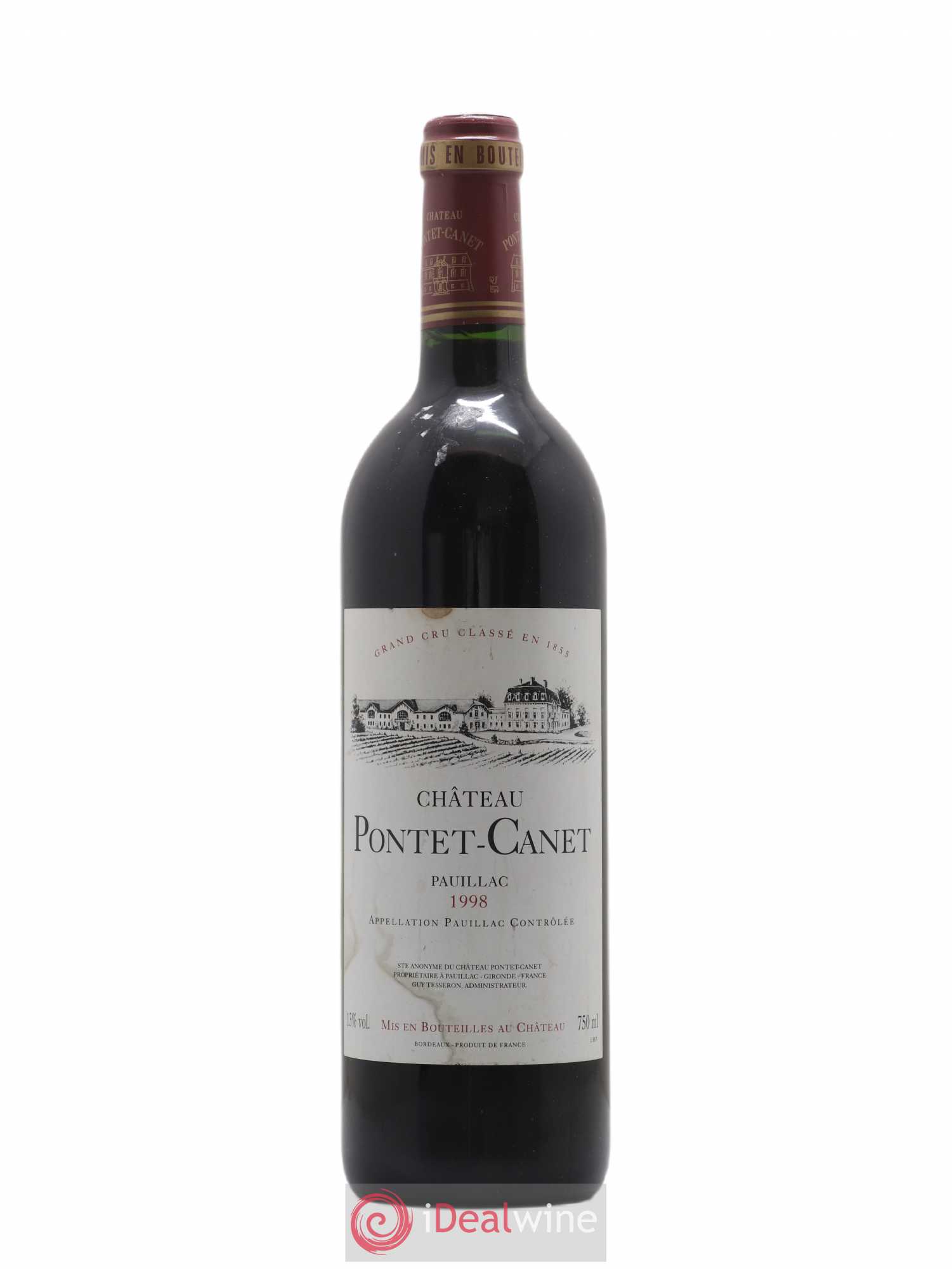 Château Pontet Canet 5ème Grand Cru Classé 1998 - Lot de 1 bouteille - 0