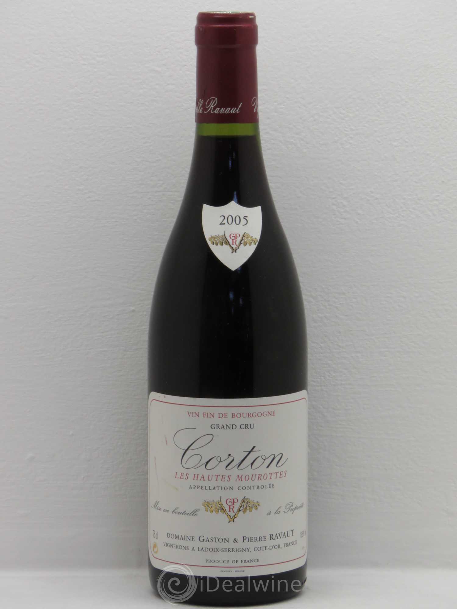 Corton Grand Cru Gaston Ravaut 2005 - Lot de 1 bouteille - 0