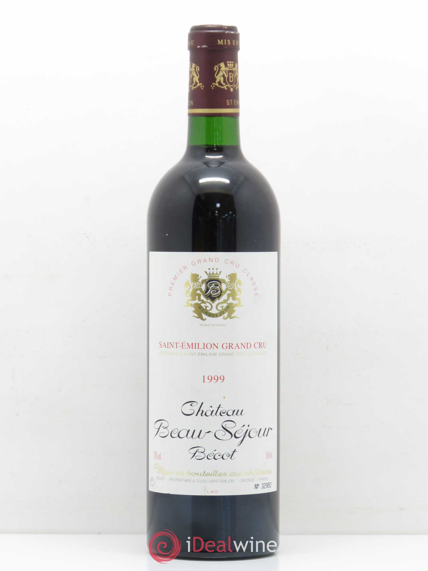 Château Beau-Séjour Bécot 1er Grand Cru Classé B 1999 - Lot de 1 bouteille - 0