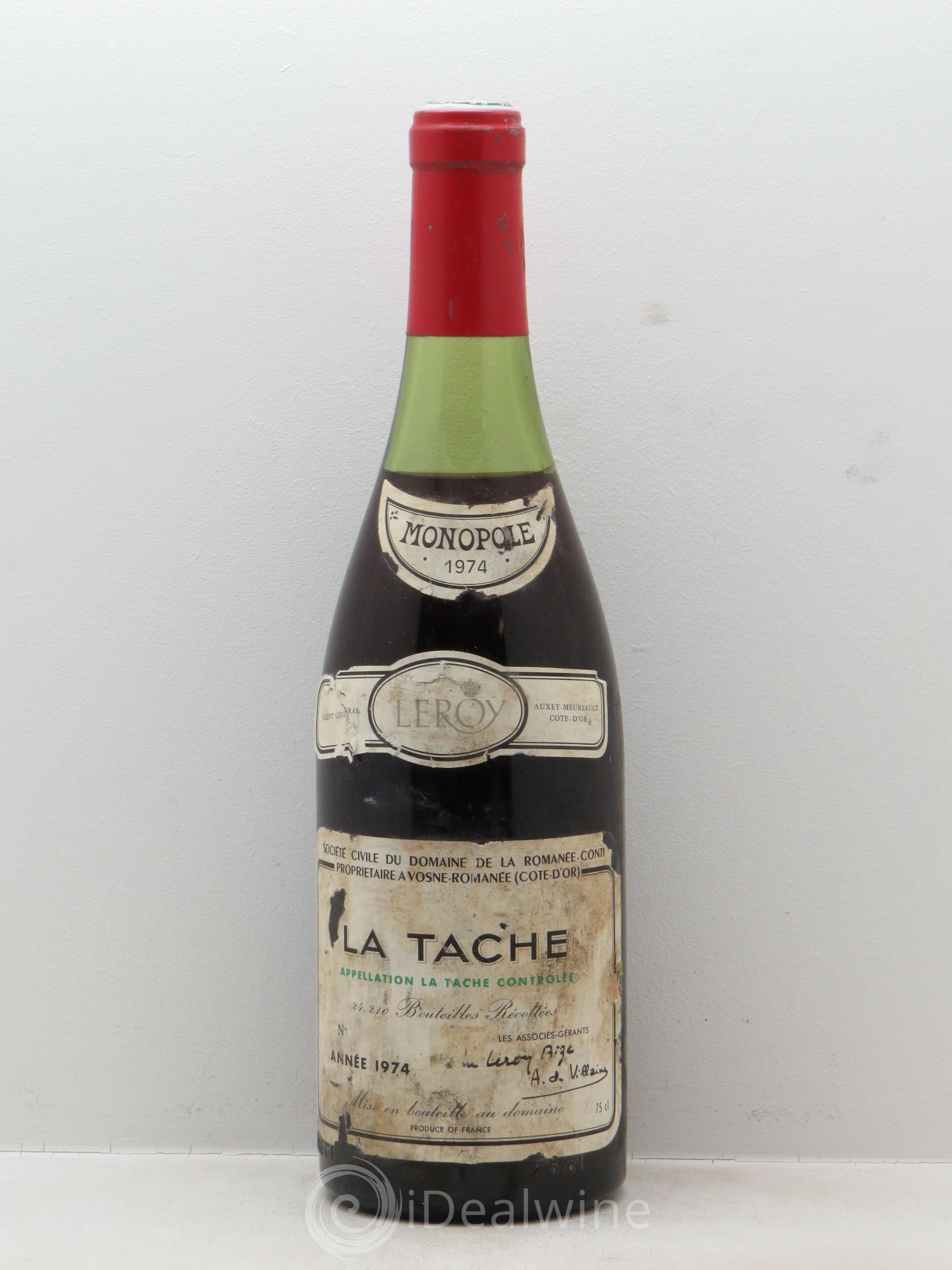 La Tâche Grand Cru Domaine de la Romanée-Conti 1974 - Lot de 1 bouteille - 0