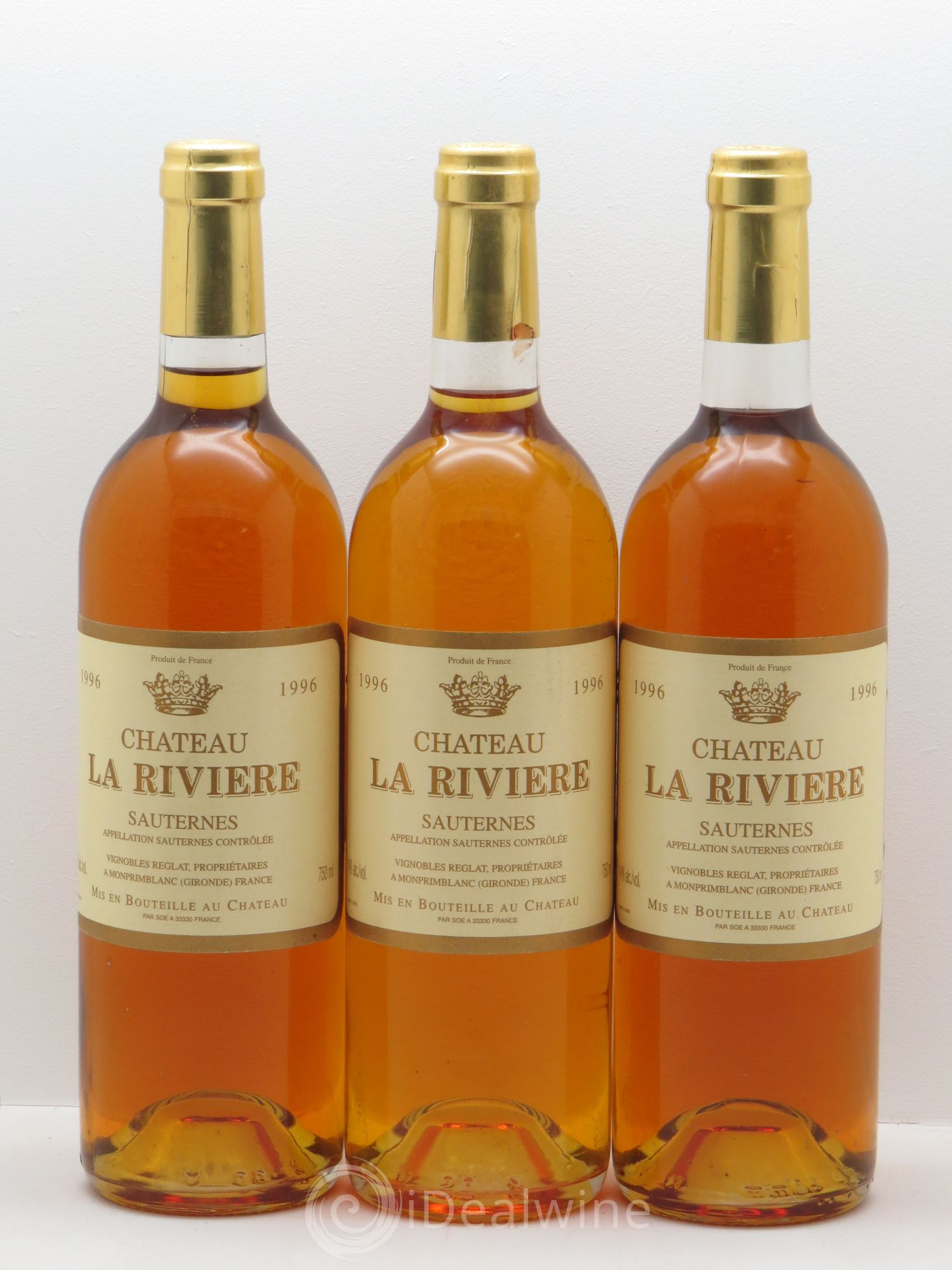 Sauternes Château la Rivière 1996 - Lotto di 3 bottiglie - 0