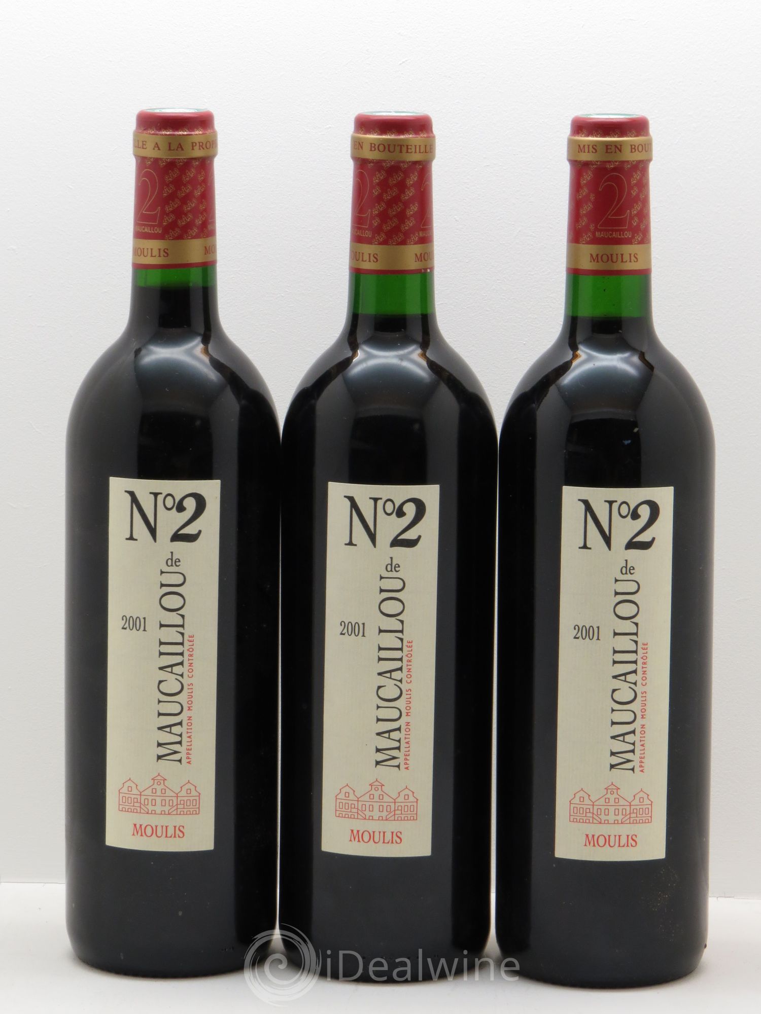 Moulis en Médoc N°2 de Maucaillou (sans prix de réserve - no reserve) 2001 - Posten von 3 Flaschen - 0