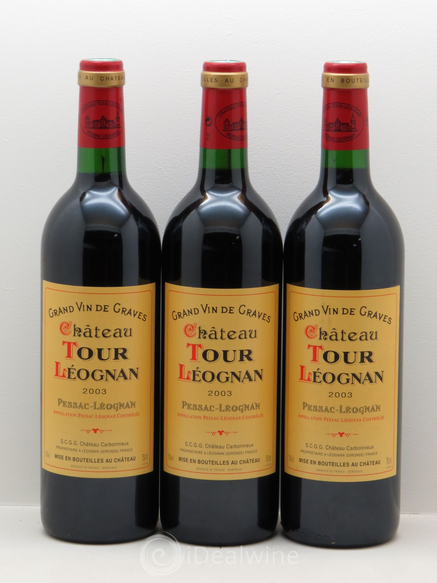 Château Tour Léognan 2003 - Lot de 3 bouteilles - 0