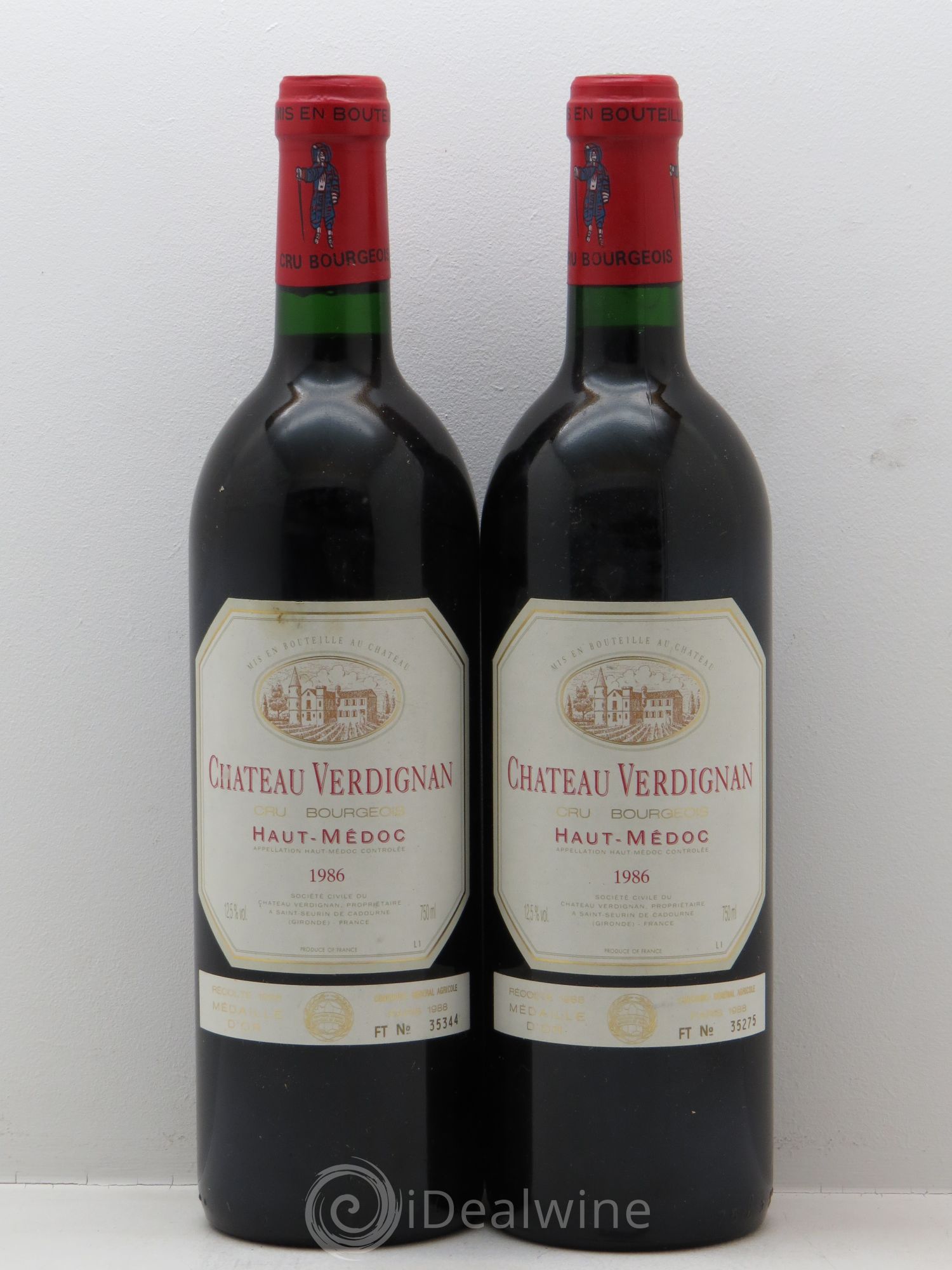 Château Verdignan Cru Bourgeois 1986 - Lot de 2 bouteilles - 0