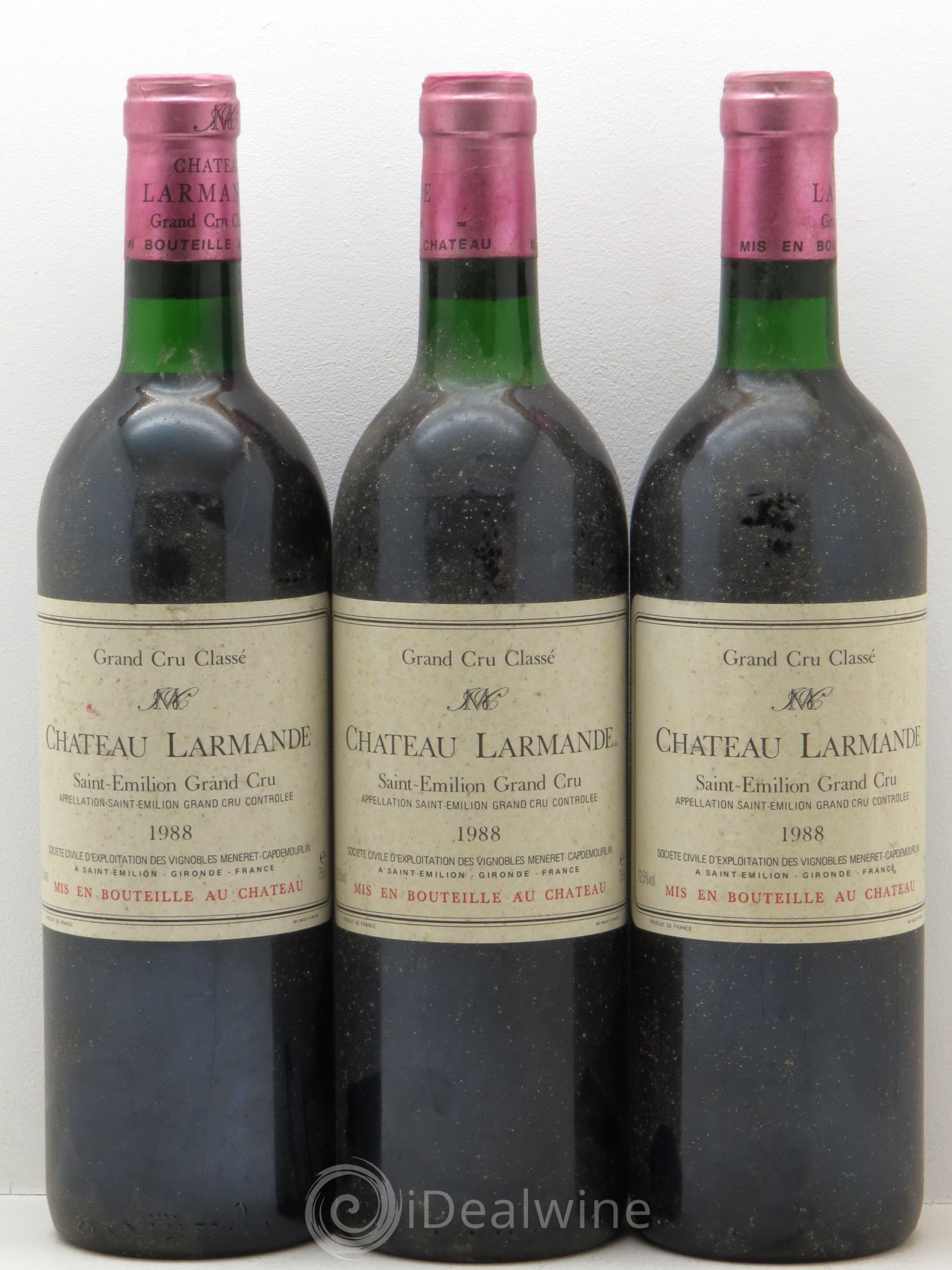 Château Larmande Grand Cru Classé 1988 - Lot de 3 bouteilles - 0