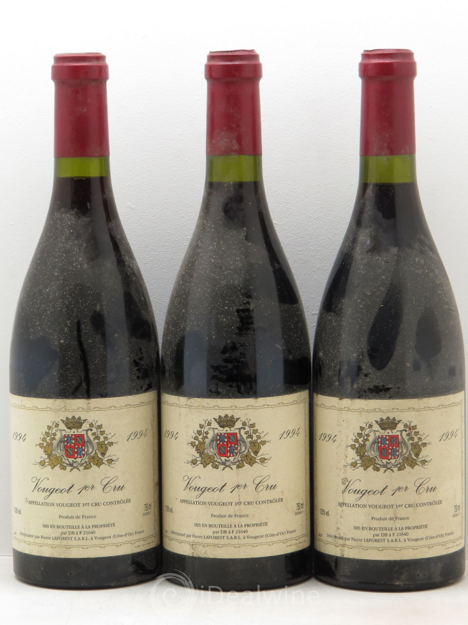 Vougeot 1er Cru Pey Laforet 1994 - Lot de 3 bouteilles - 0