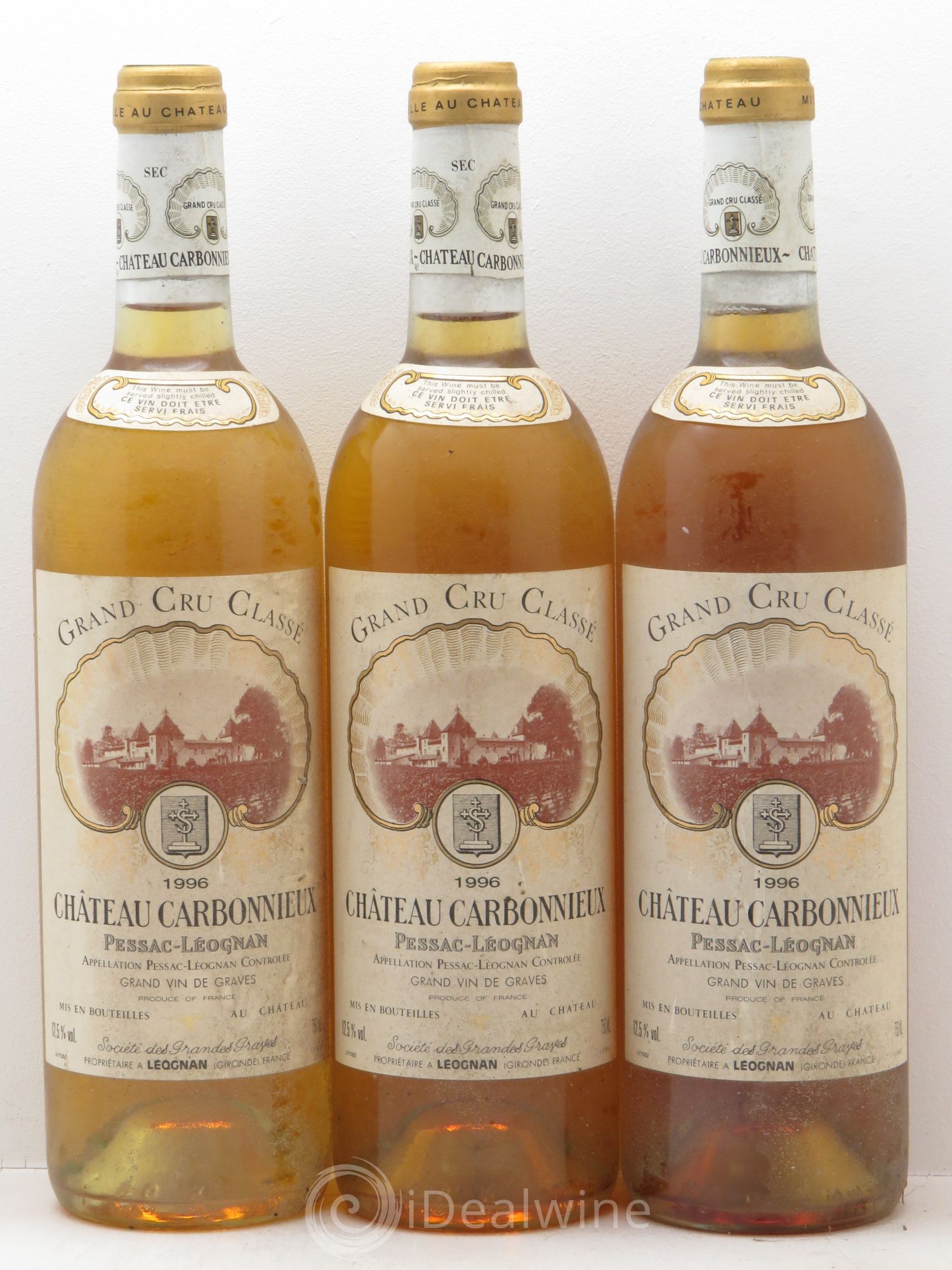 Château Carbonnieux Cru Classé de Graves 1996 - Lot de 3 bouteilles - 0