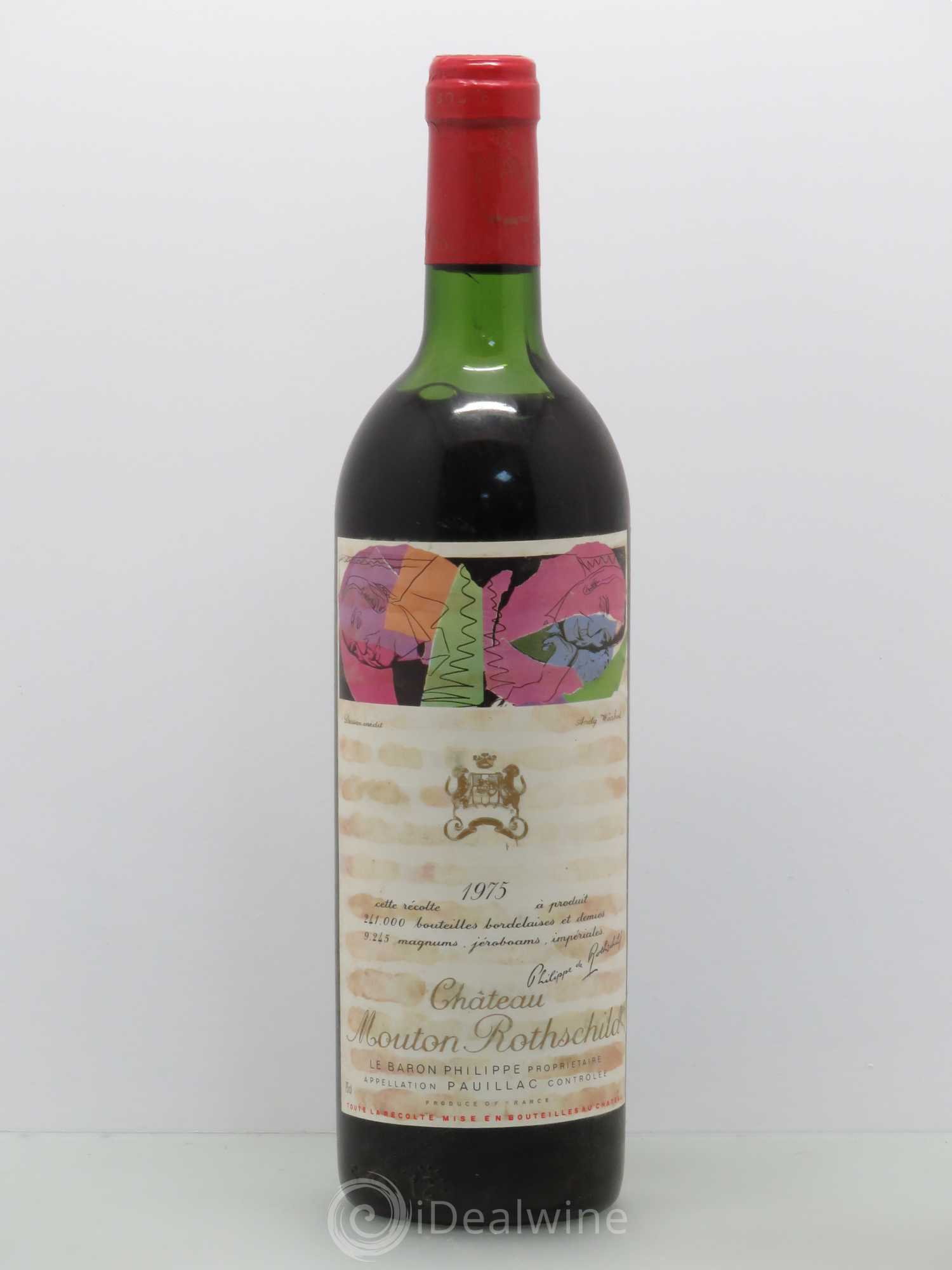 Château Mouton Rothschild 1er Grand Cru Classé 1975 - Lot de 1 bouteille - 0