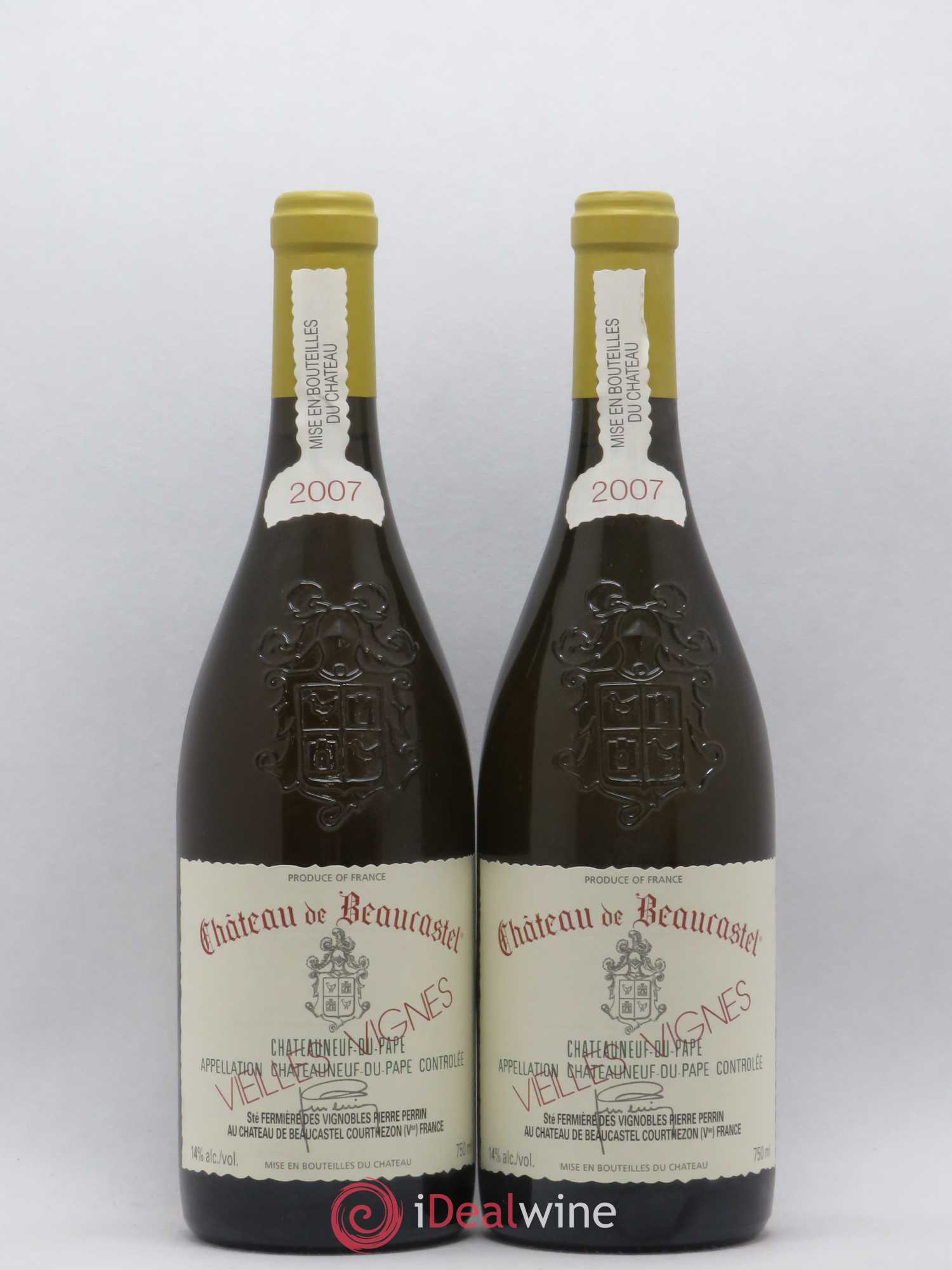 Châteauneuf-du-Pape Château de Beaucastel Vieilles vignes Roussanne Famille Perrin 2007 - Lot de 2 bouteilles - 0