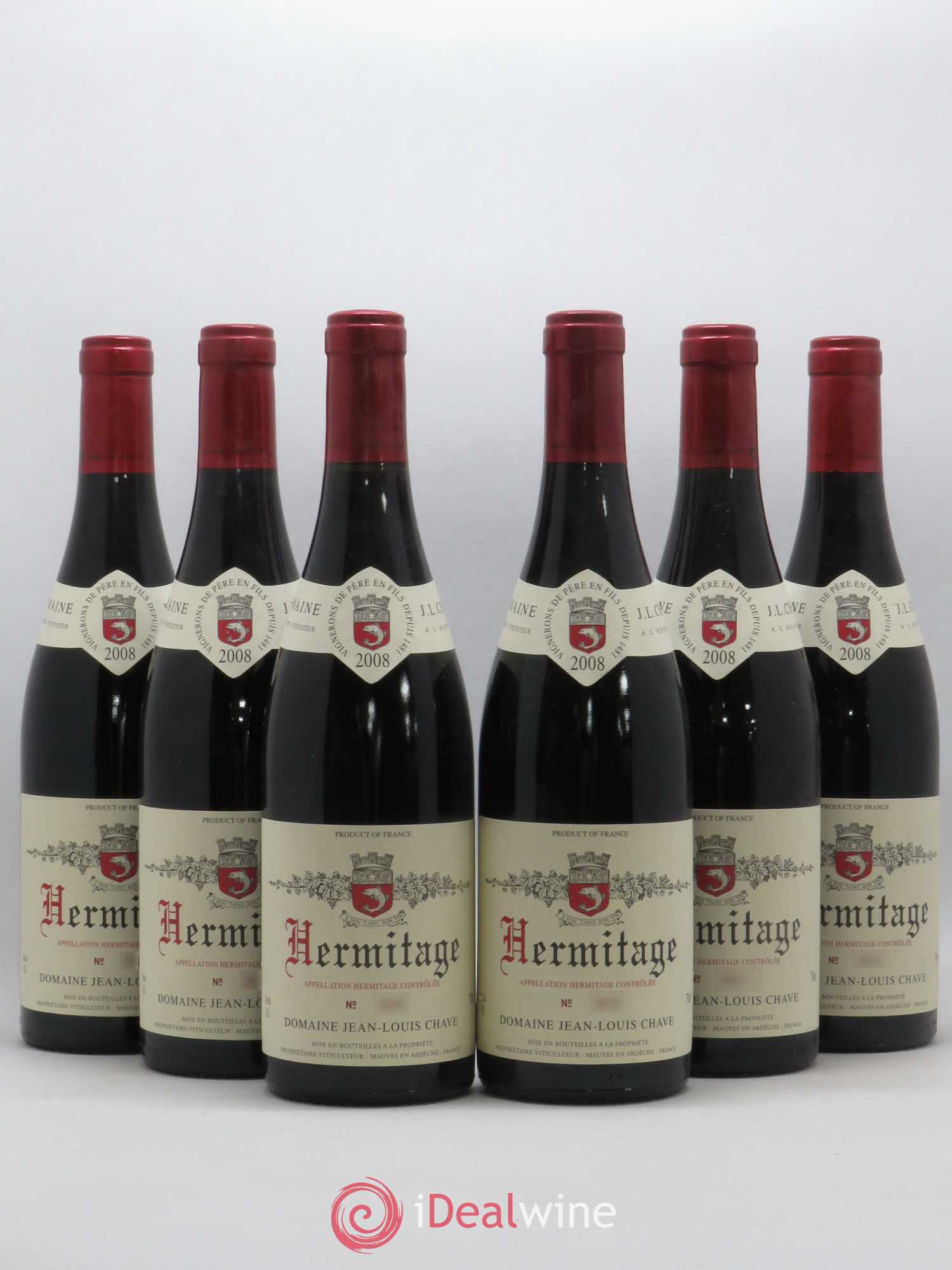 Hermitage Jean-Louis Chave 2008 - Lot de 6 bouteilles - 0
