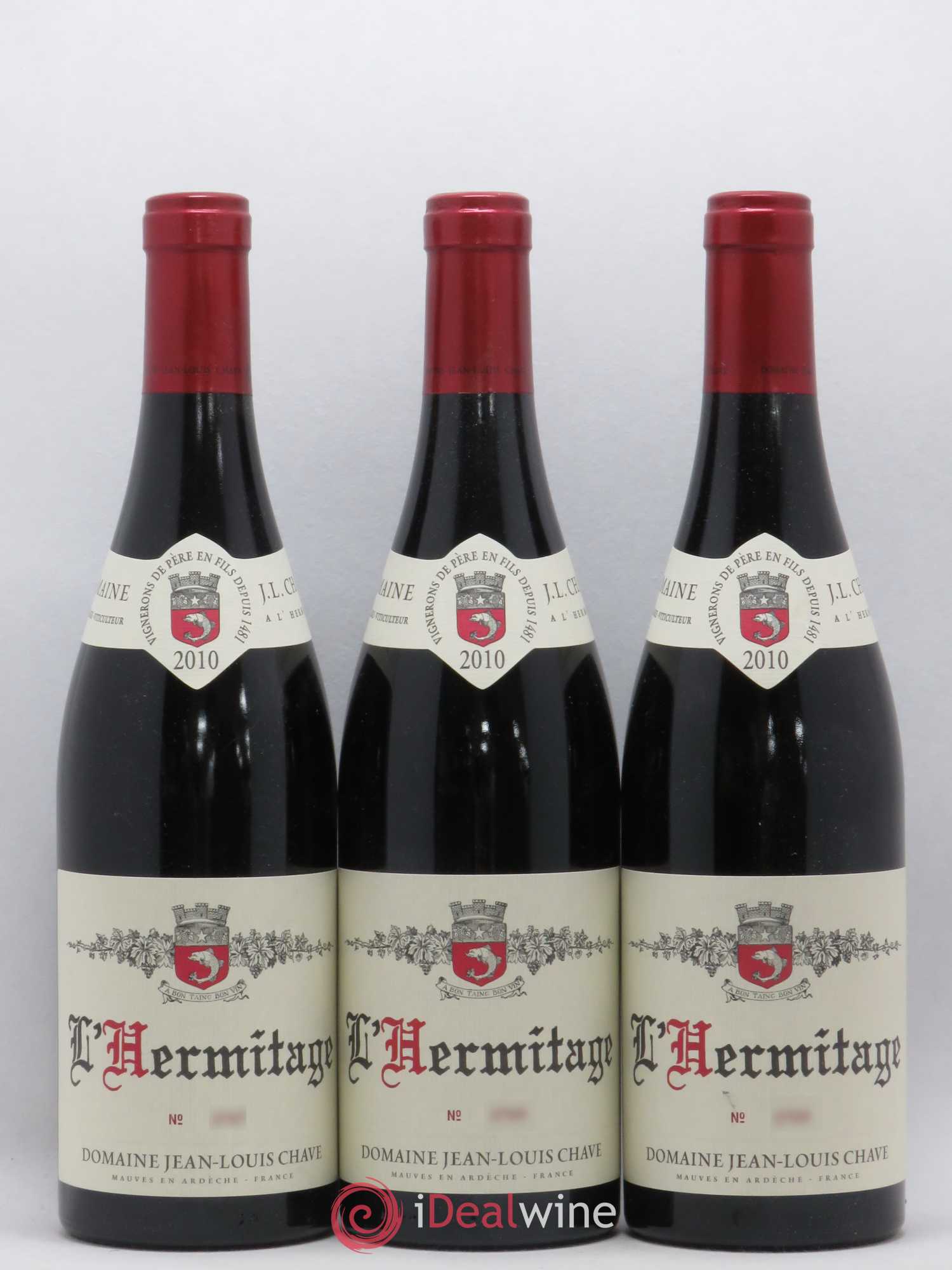Hermitage Jean-Louis Chave 2010 - Lot de 3 bouteilles - 0
