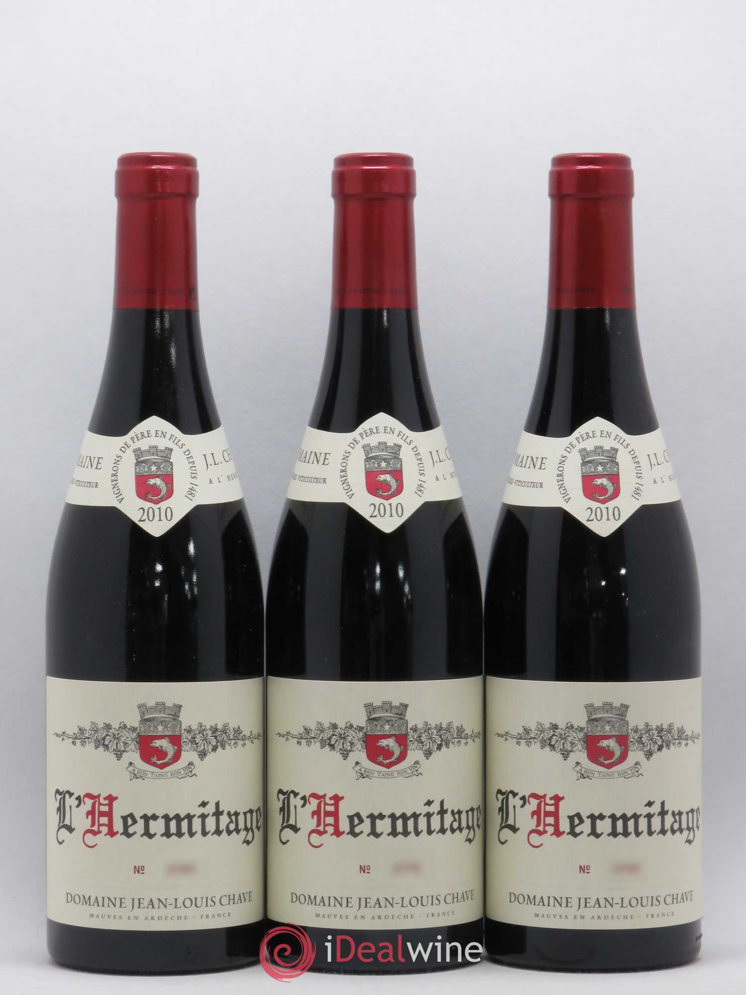 Hermitage Jean-Louis Chave 2010 - Lot de 3 bouteilles - 0