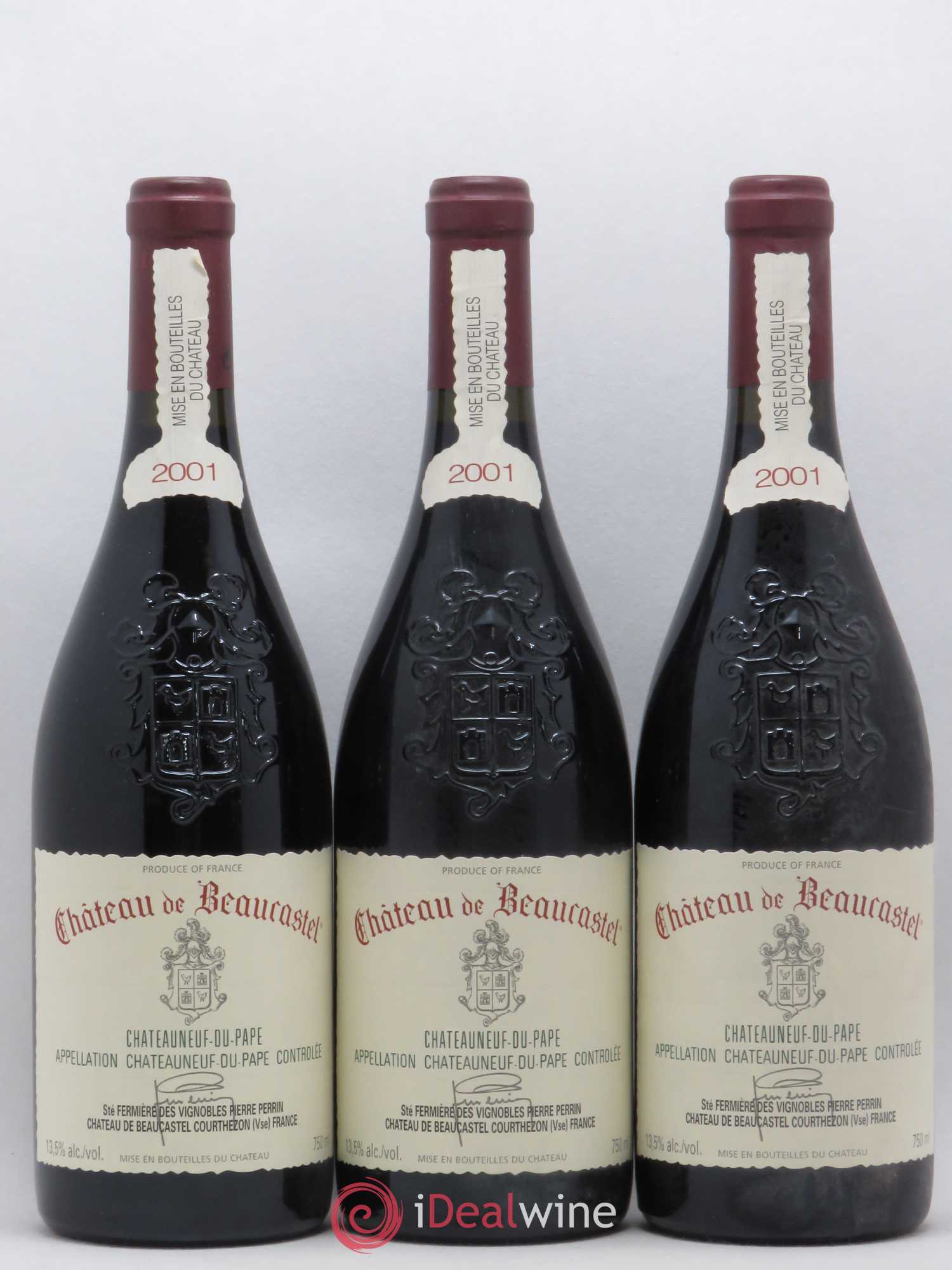 Châteauneuf-du-Pape Château de Beaucastel Famille Perrin 2001 - Lot de 6 bouteilles - 1